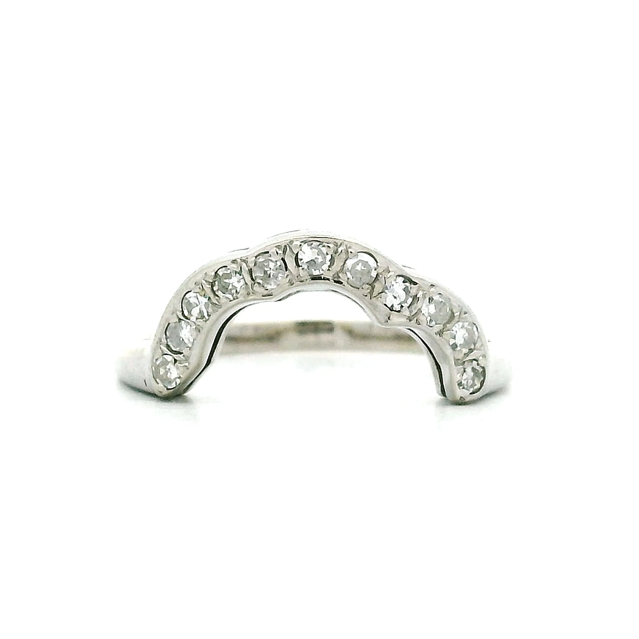 .16 Vintage Contour Wedding Band in 14k White Gold - Image 2