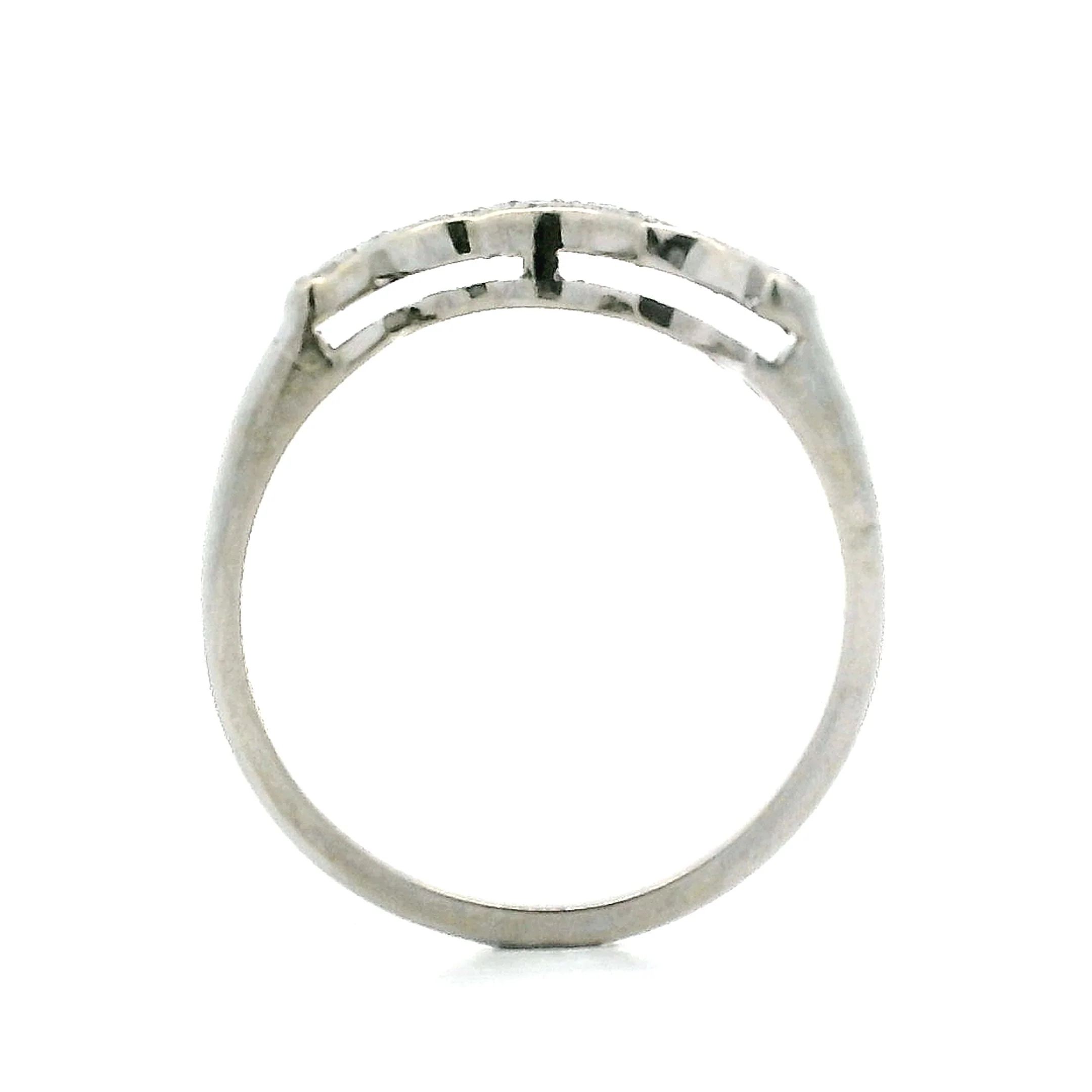 .16 Vintage Contour Wedding Band in 14k White Gold - Image 4