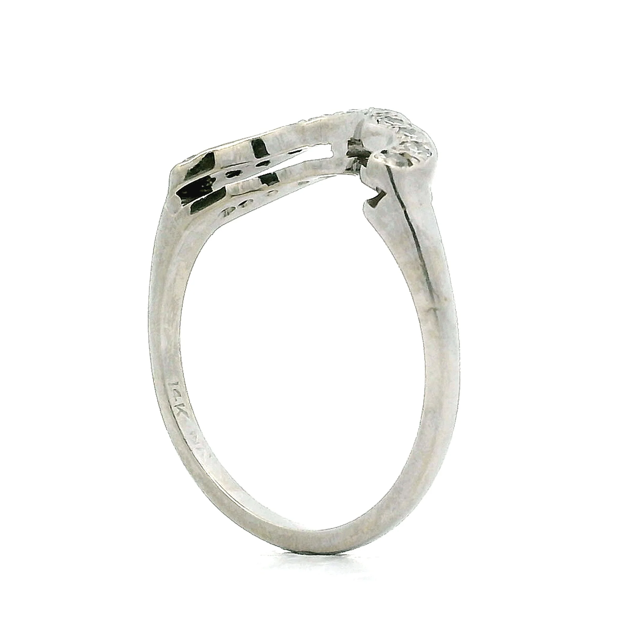 .16 Vintage Contour Wedding Band in 14k White Gold - Image 5