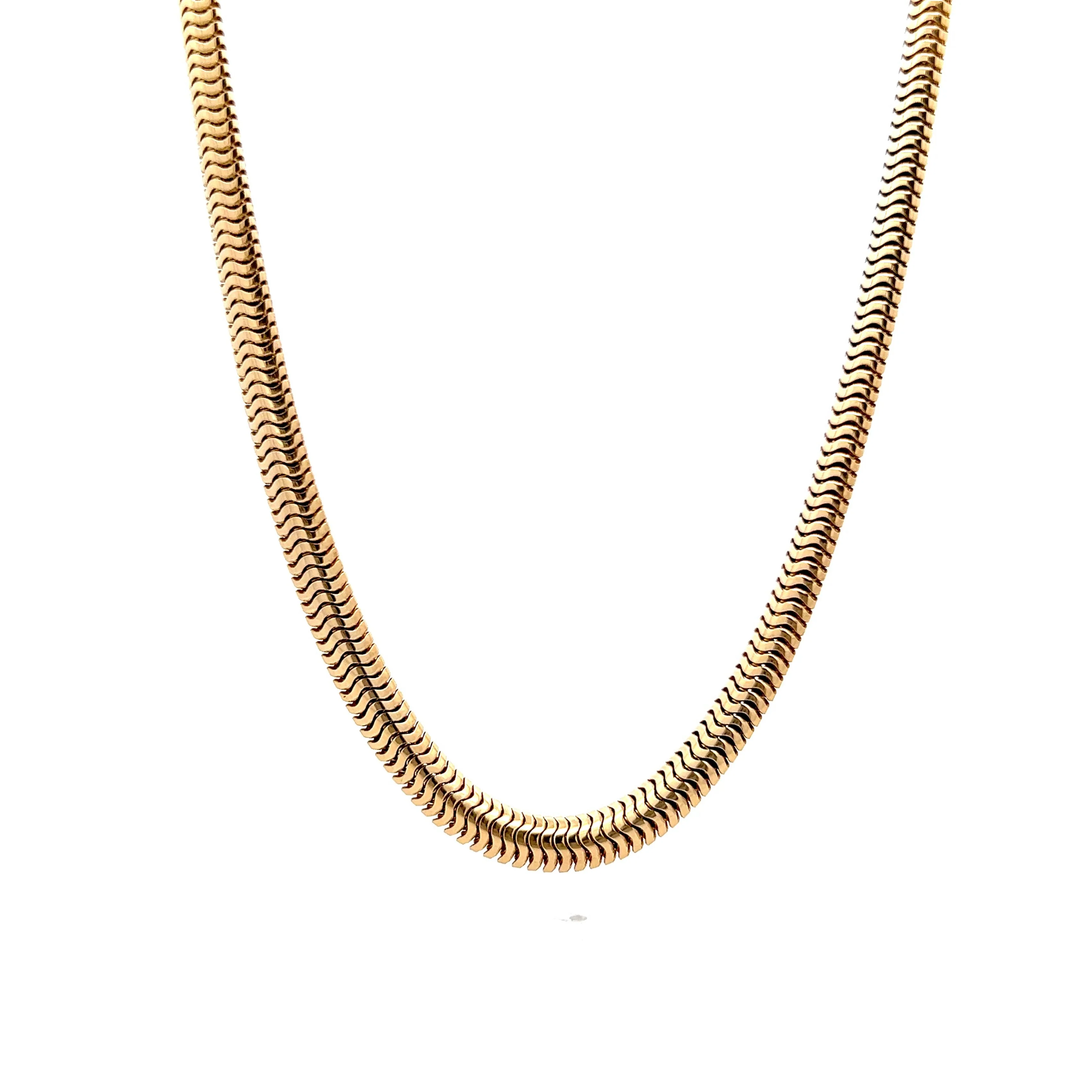 16" Vintage Omega Snake Chain Necklace in 14k