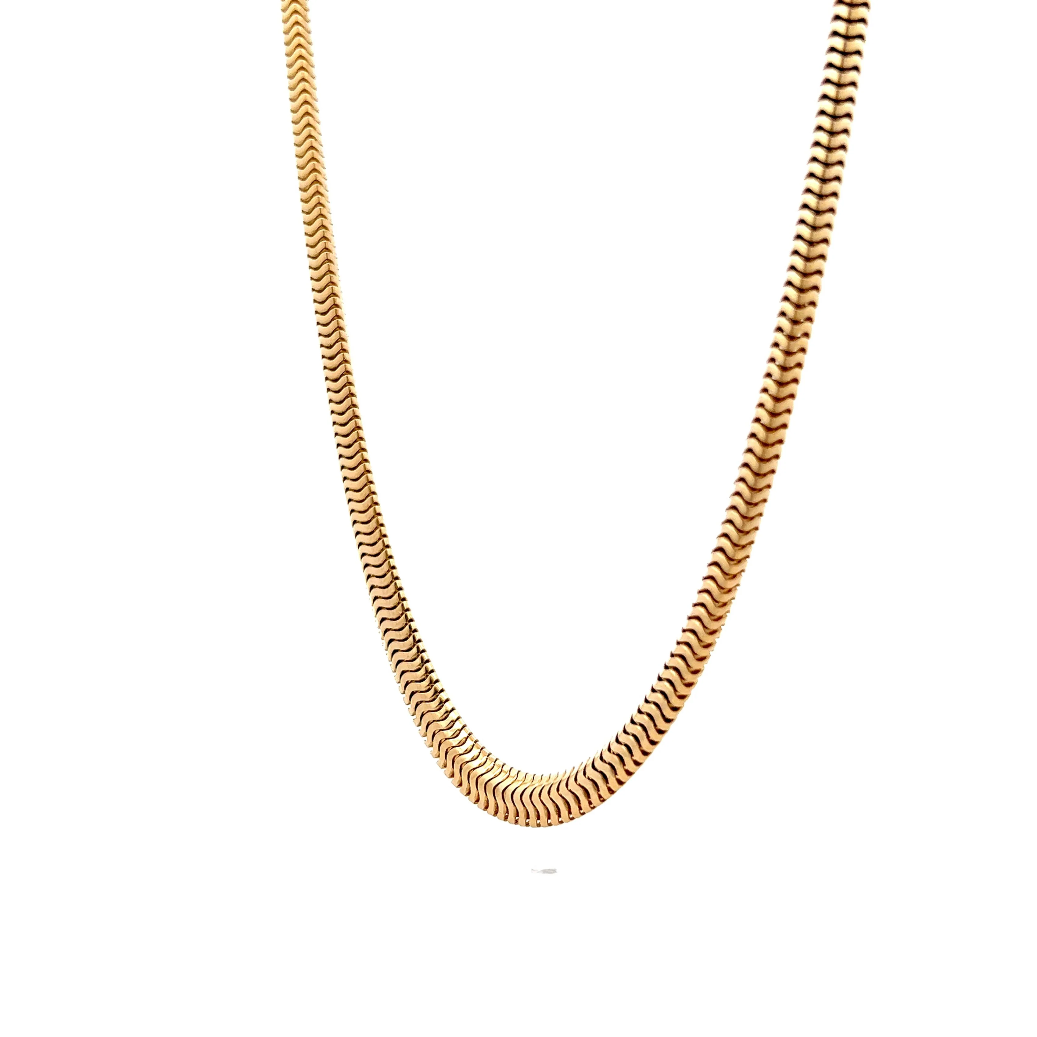 16" Vintage Omega Snake Chain Necklace in 14k - Image 2