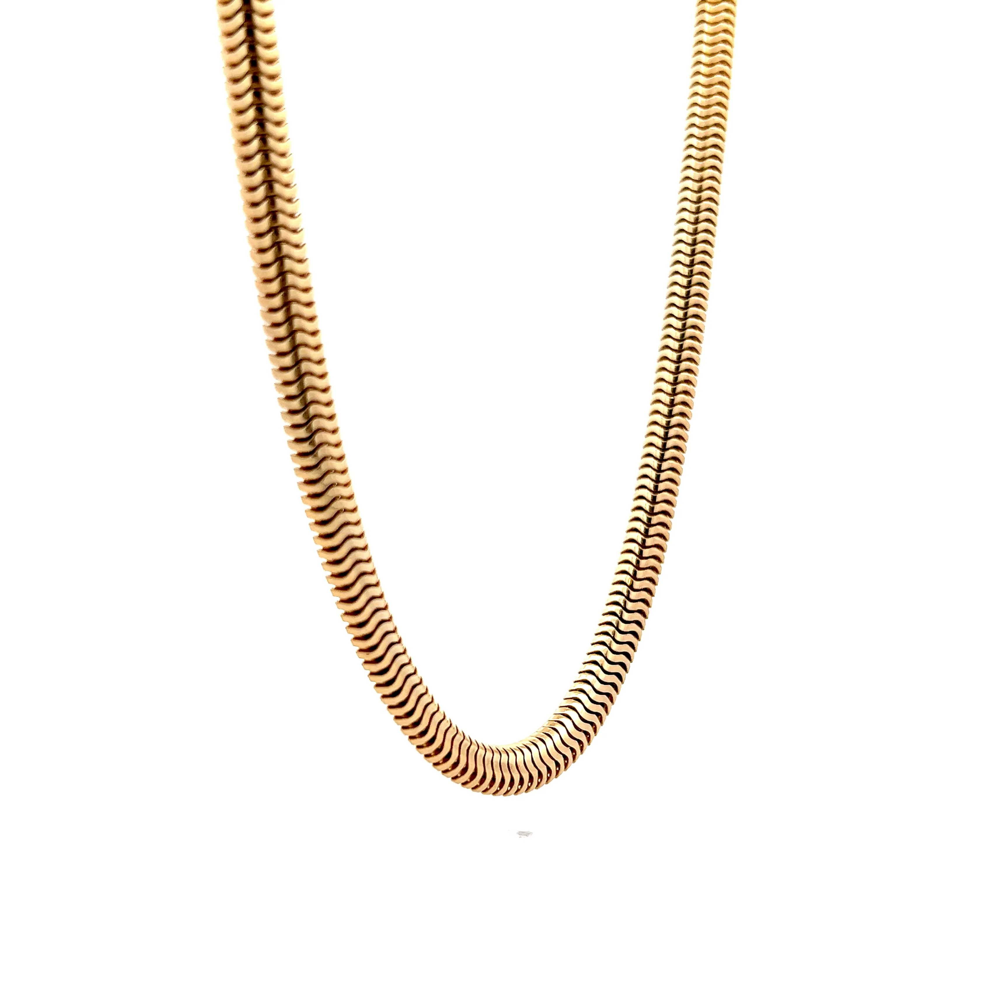 16" Vintage Omega Snake Chain Necklace in 14k - Image 3
