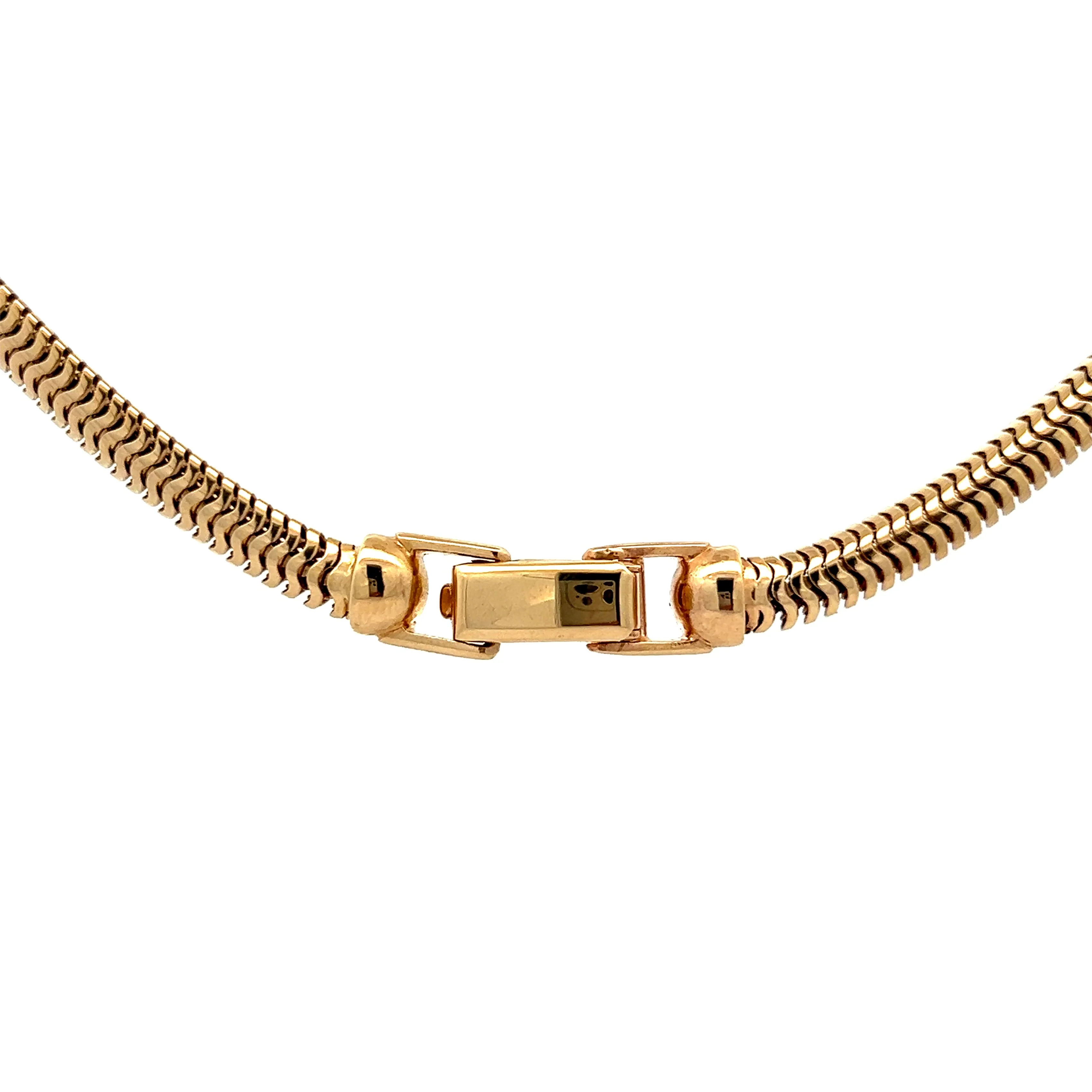 16" Vintage Omega Snake Chain Necklace in 14k - Image 4