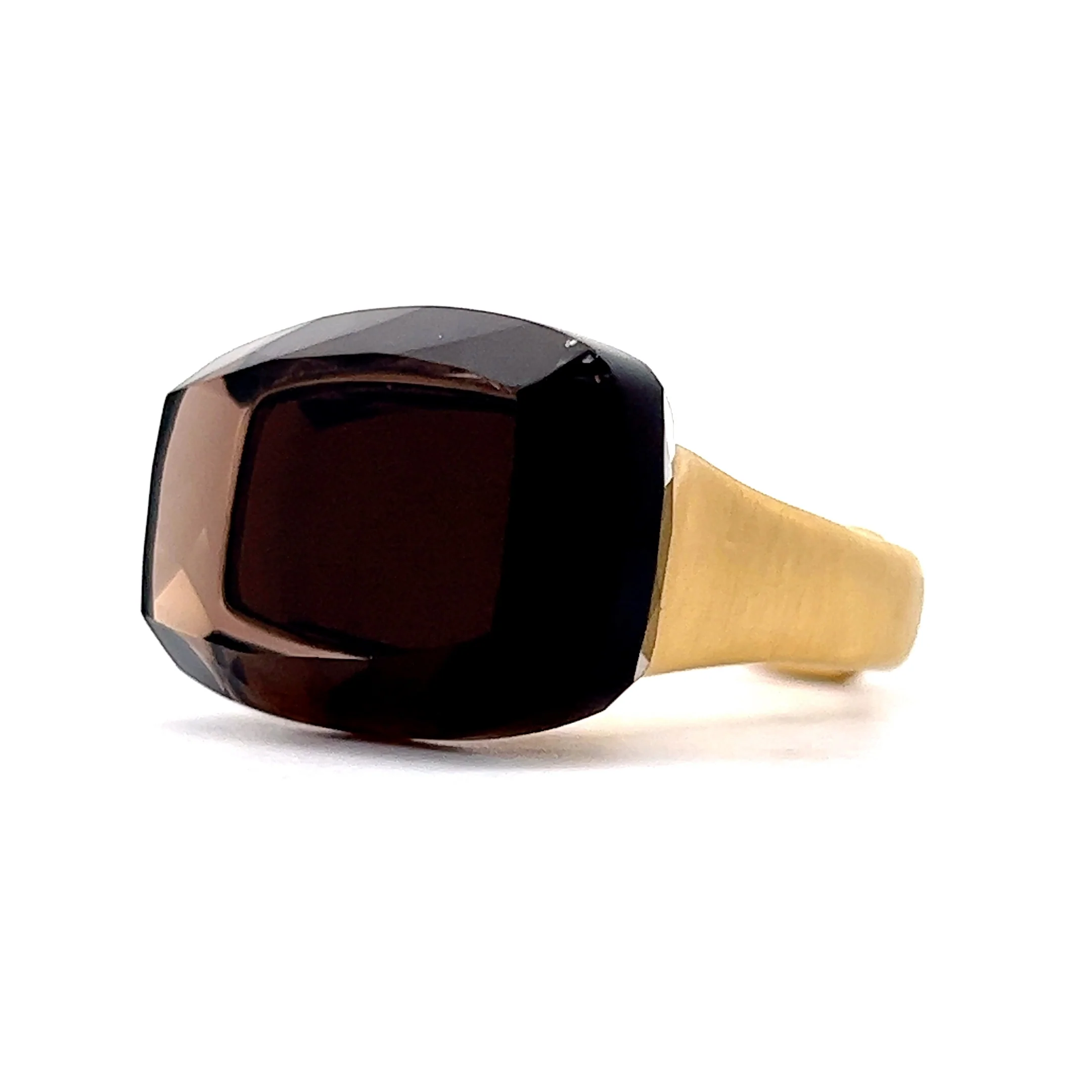 H. Stern Smoky Quartz & Hidden Diamond Cocktail Ring in 18K Yellow Gold - Image 2