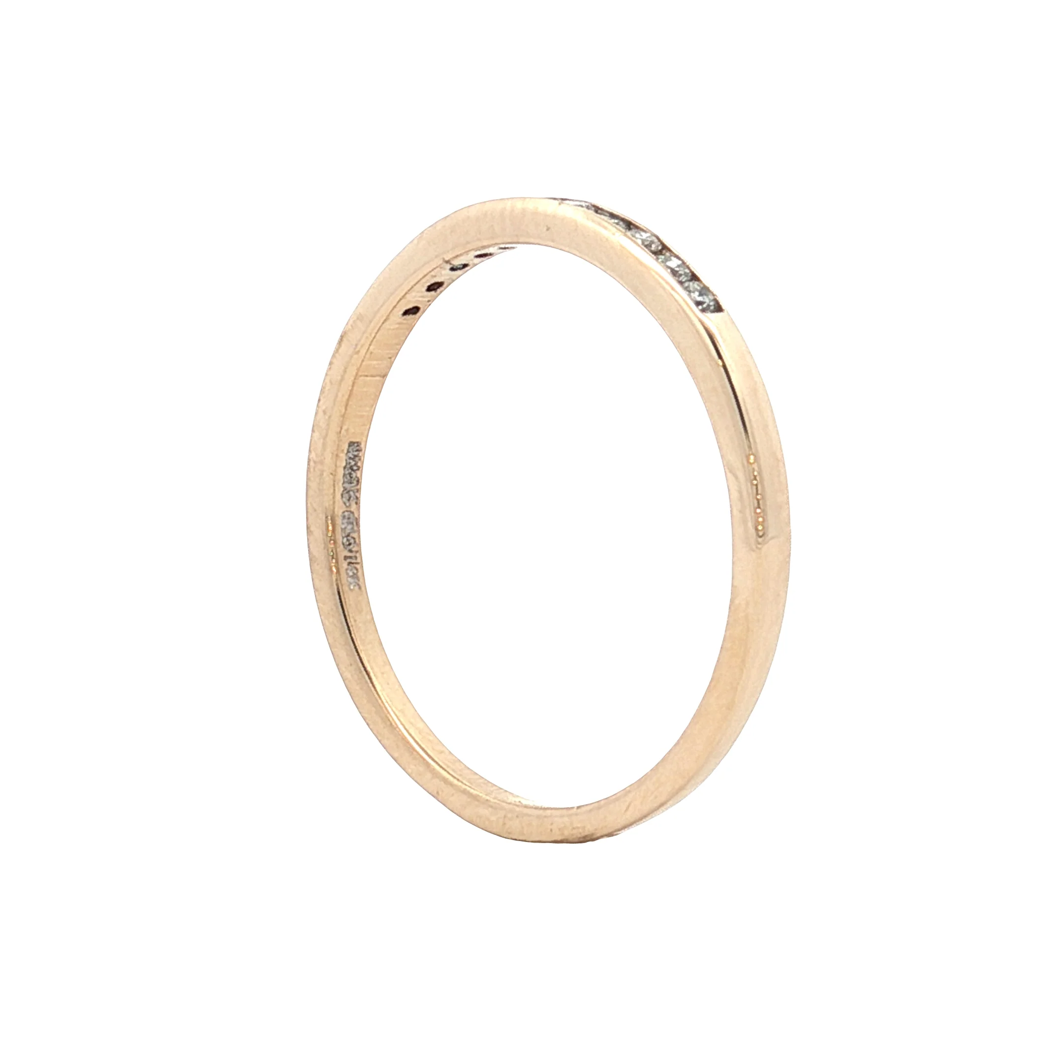 .17 Channel Set Diamond Wedding Band 14k Yellow Gold - Image 5