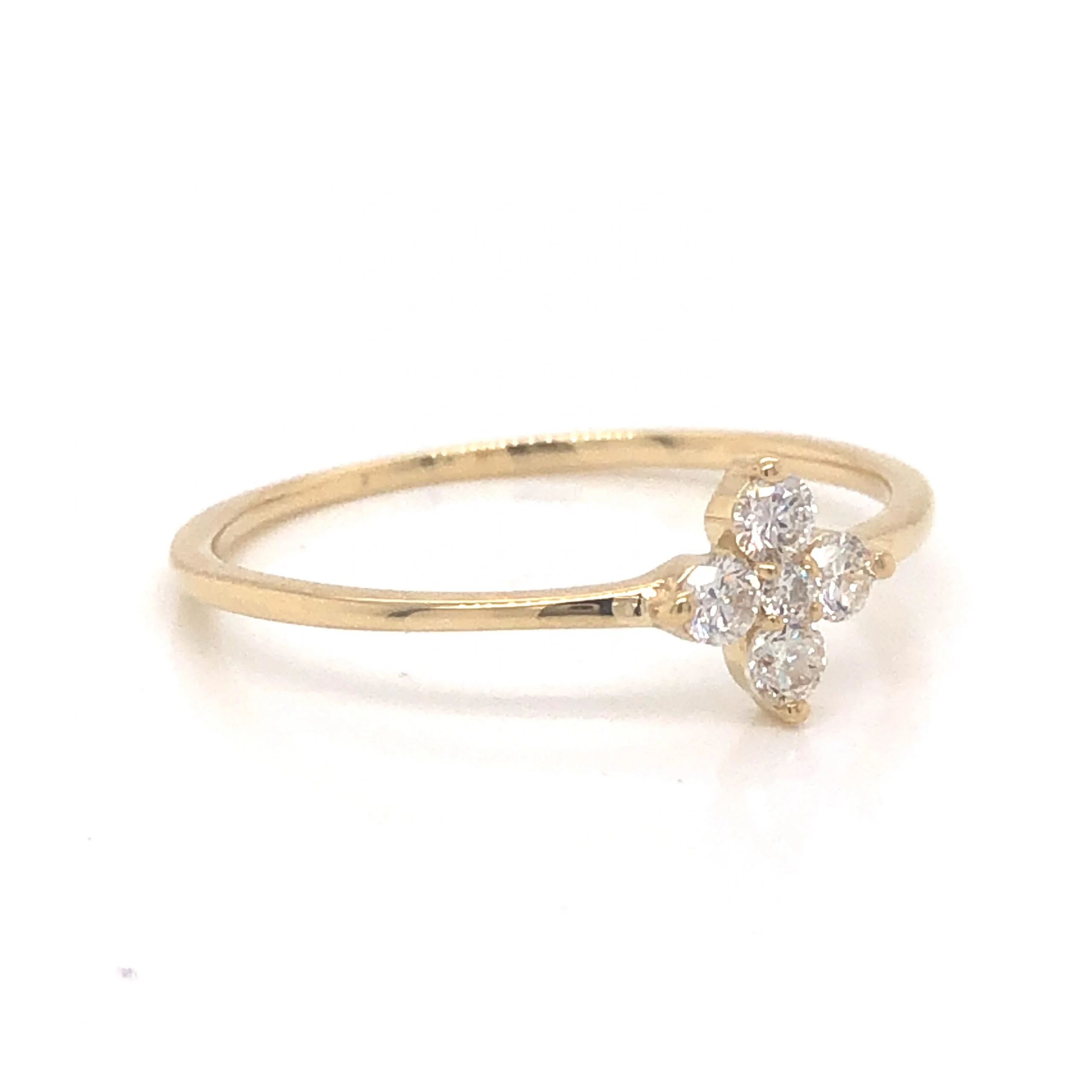 .17 Diamond Cluster Stacking Ring in 14k Yellow Gold - Image 3