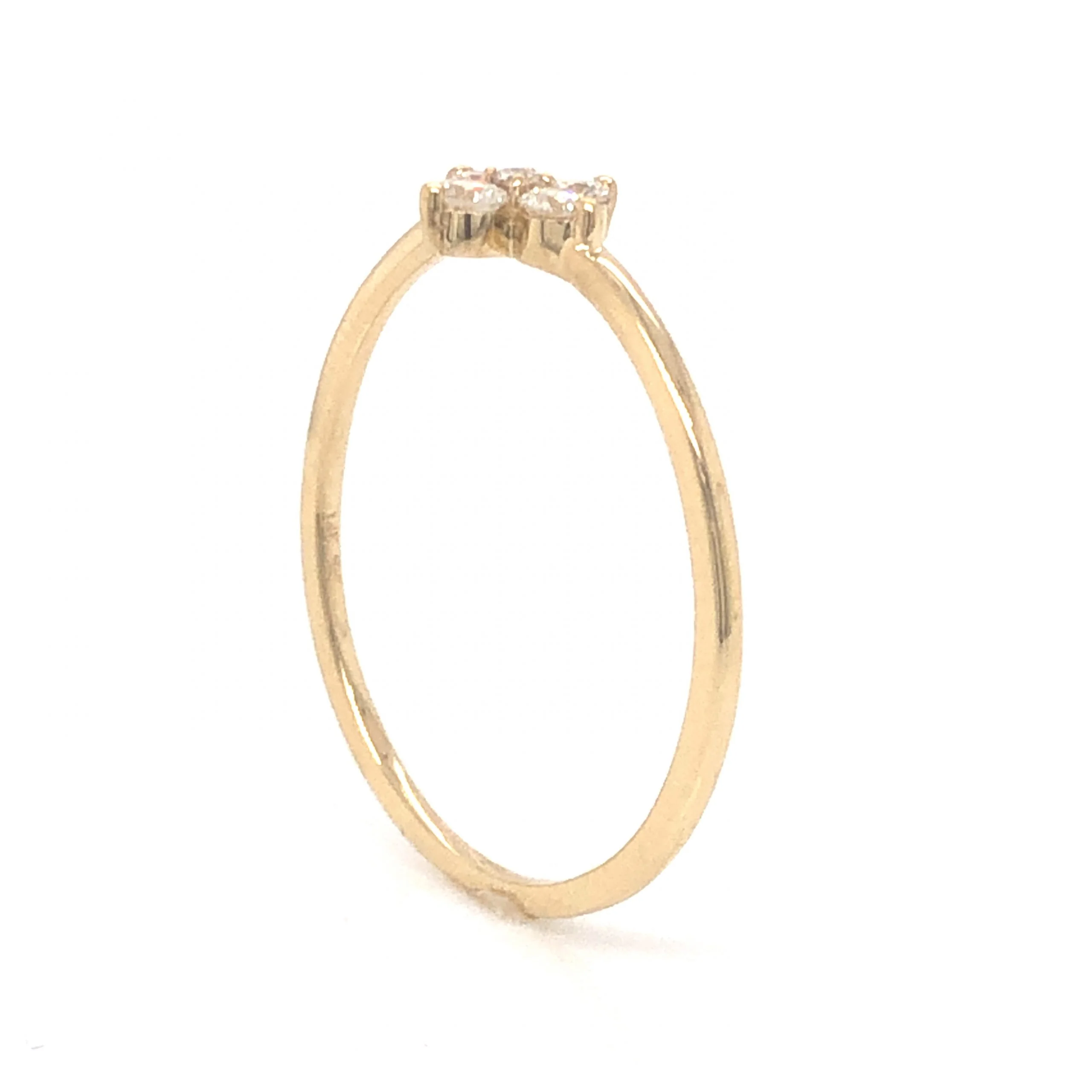 .17 Diamond Cluster Stacking Ring in 14k Yellow Gold - Image 4