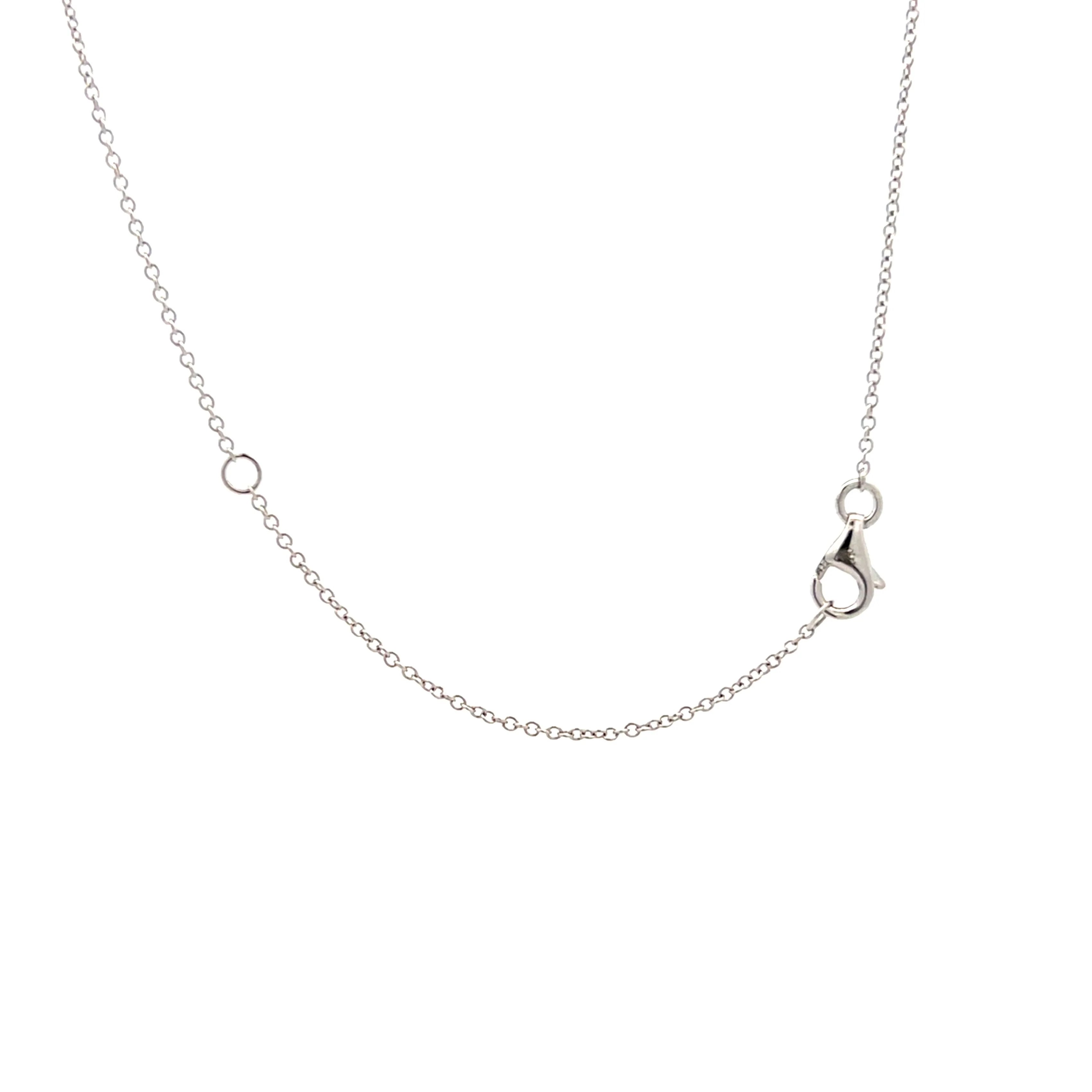 .17 Diamond Heart Station Necklace in 14k White Gold - Image 4