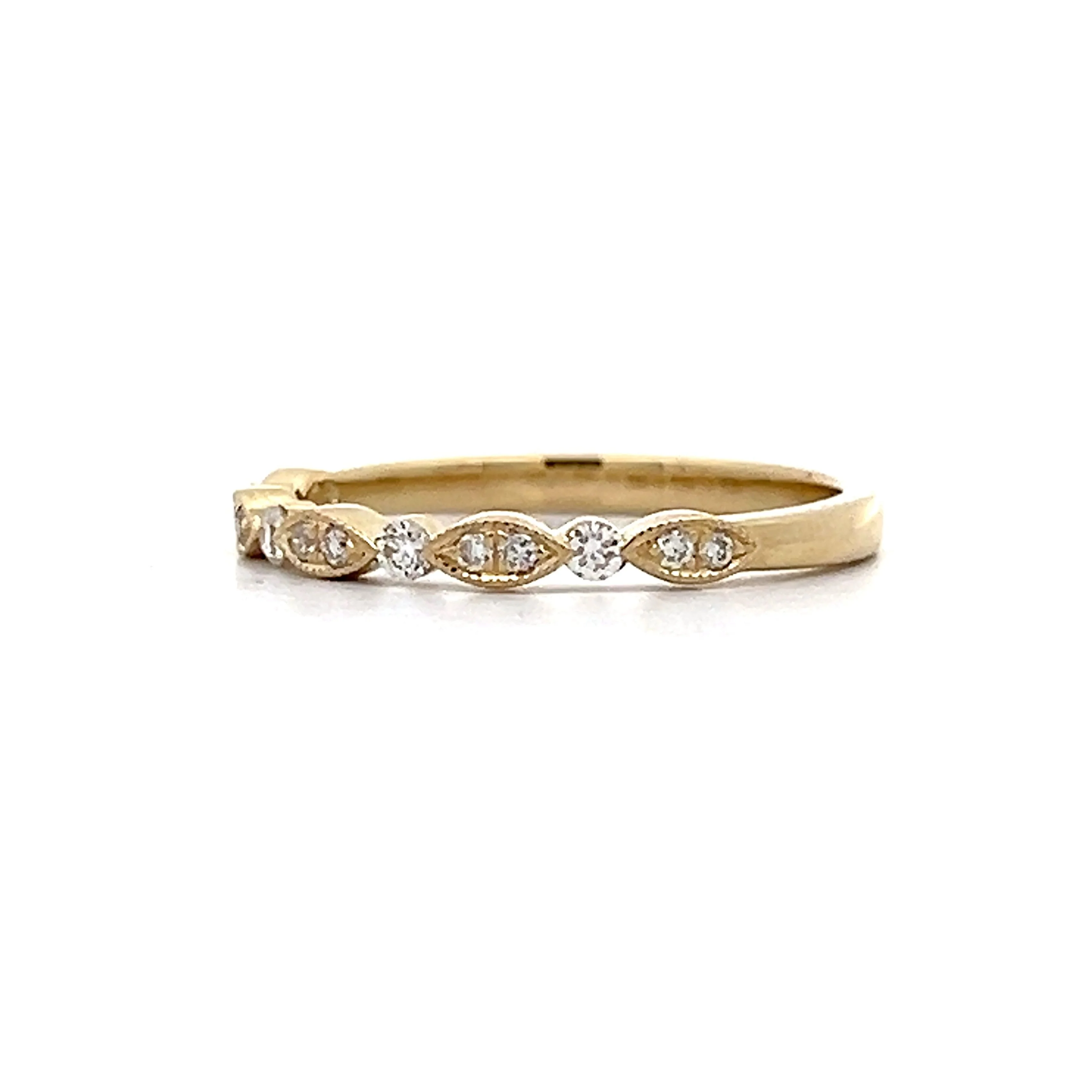 .17 Diamond Station Wedding Band in 14k Yellow Gold - Image 2