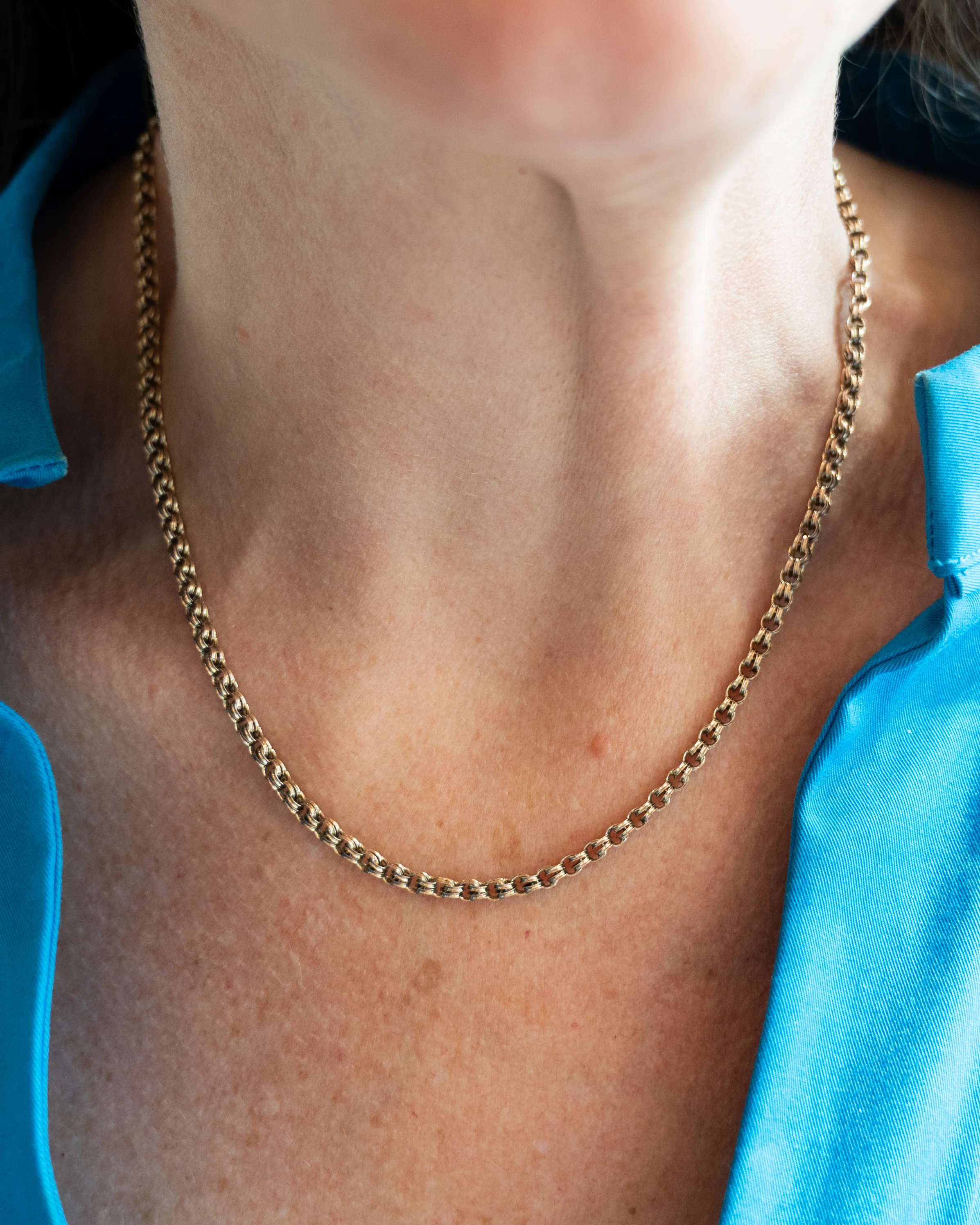 17 Inch Antique Victorian Rolo Chain Necklace in 14k - Image 6