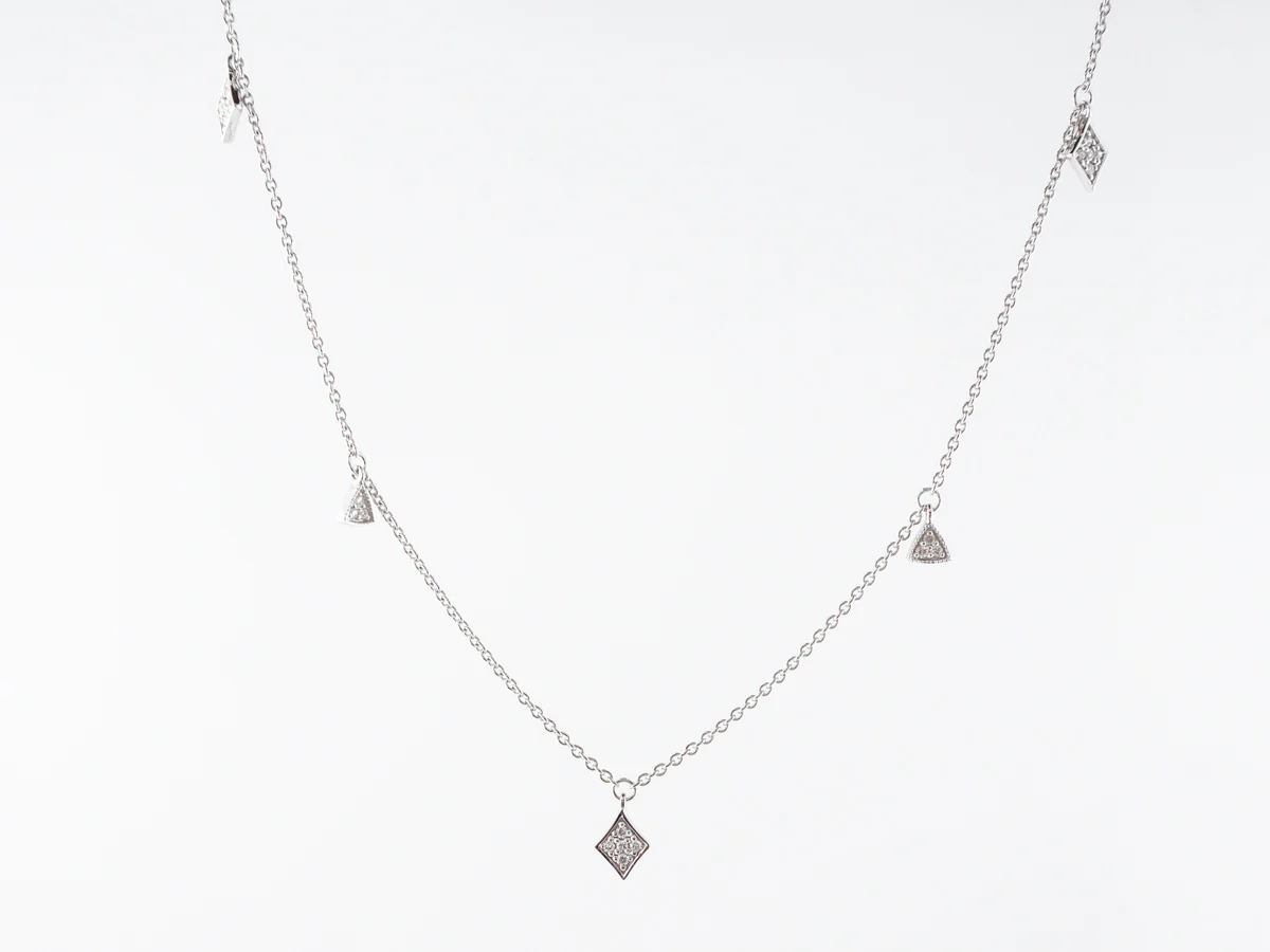 17 Inch Diamond Necklace in 14k White Gold