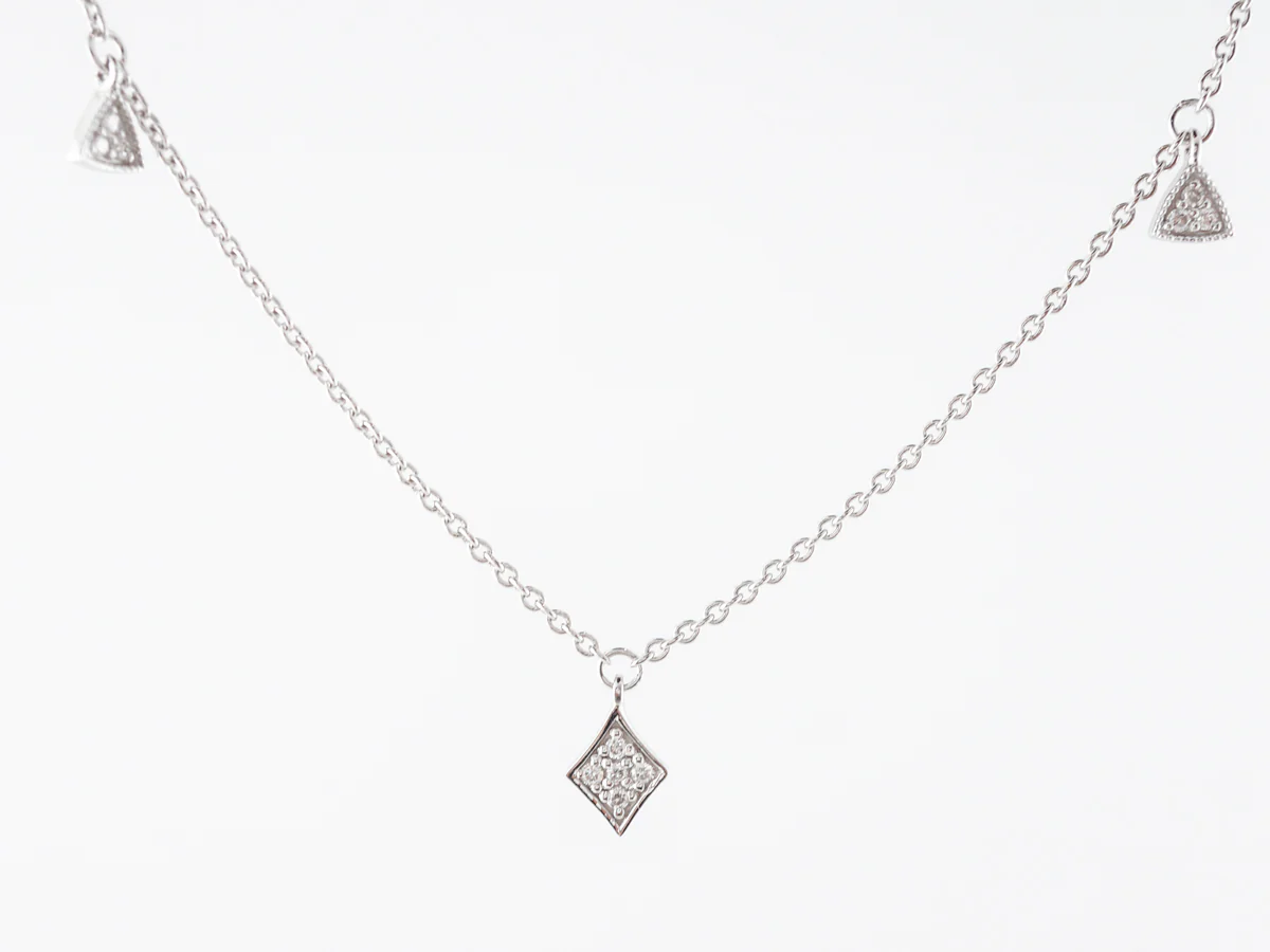 17 Inch Diamond Necklace in 14k White Gold - Image 2