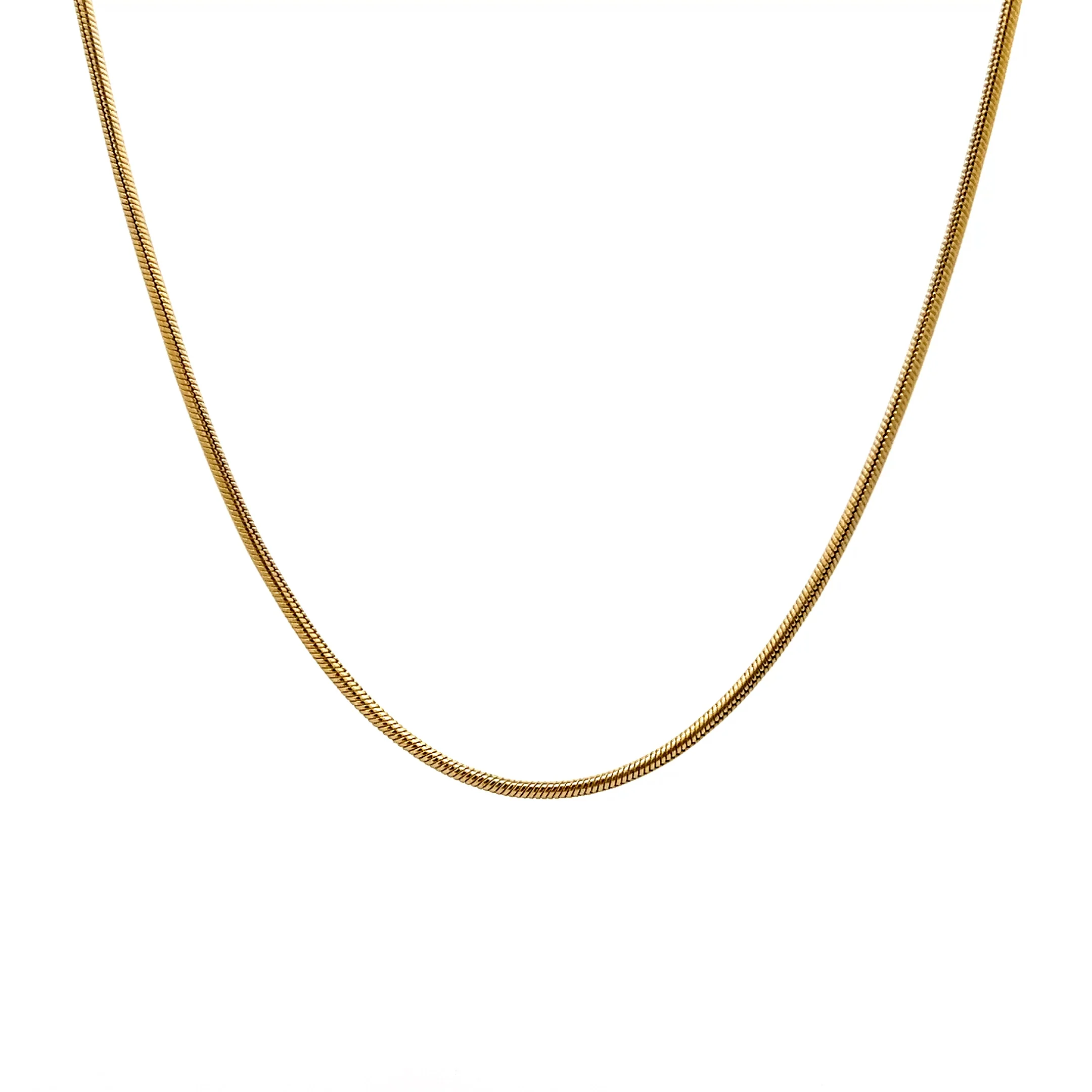 17 Inch Snake Chain Necklace in 14k Yellow Gold