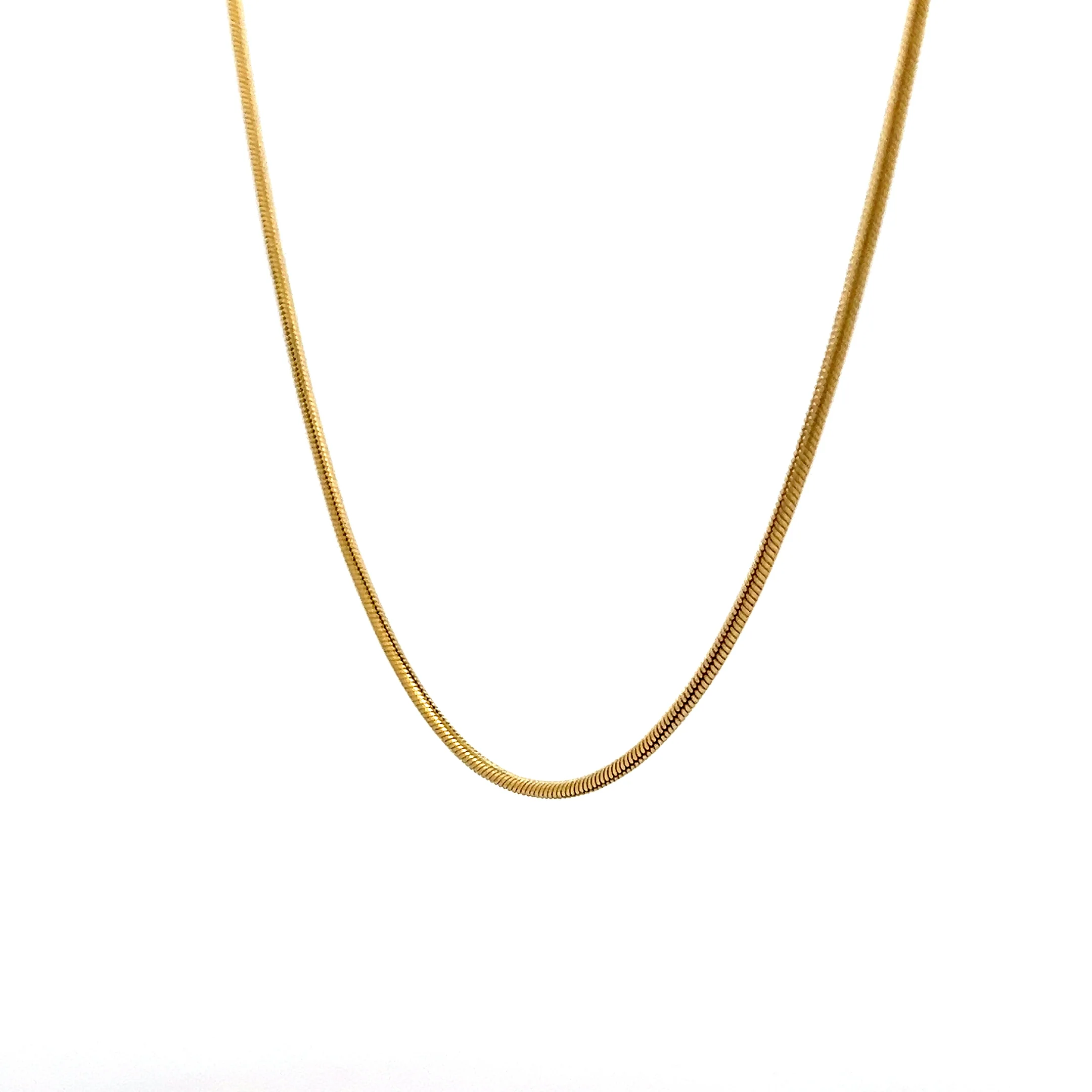 17 Inch Snake Chain Necklace in 14k Yellow Gold - Image 2