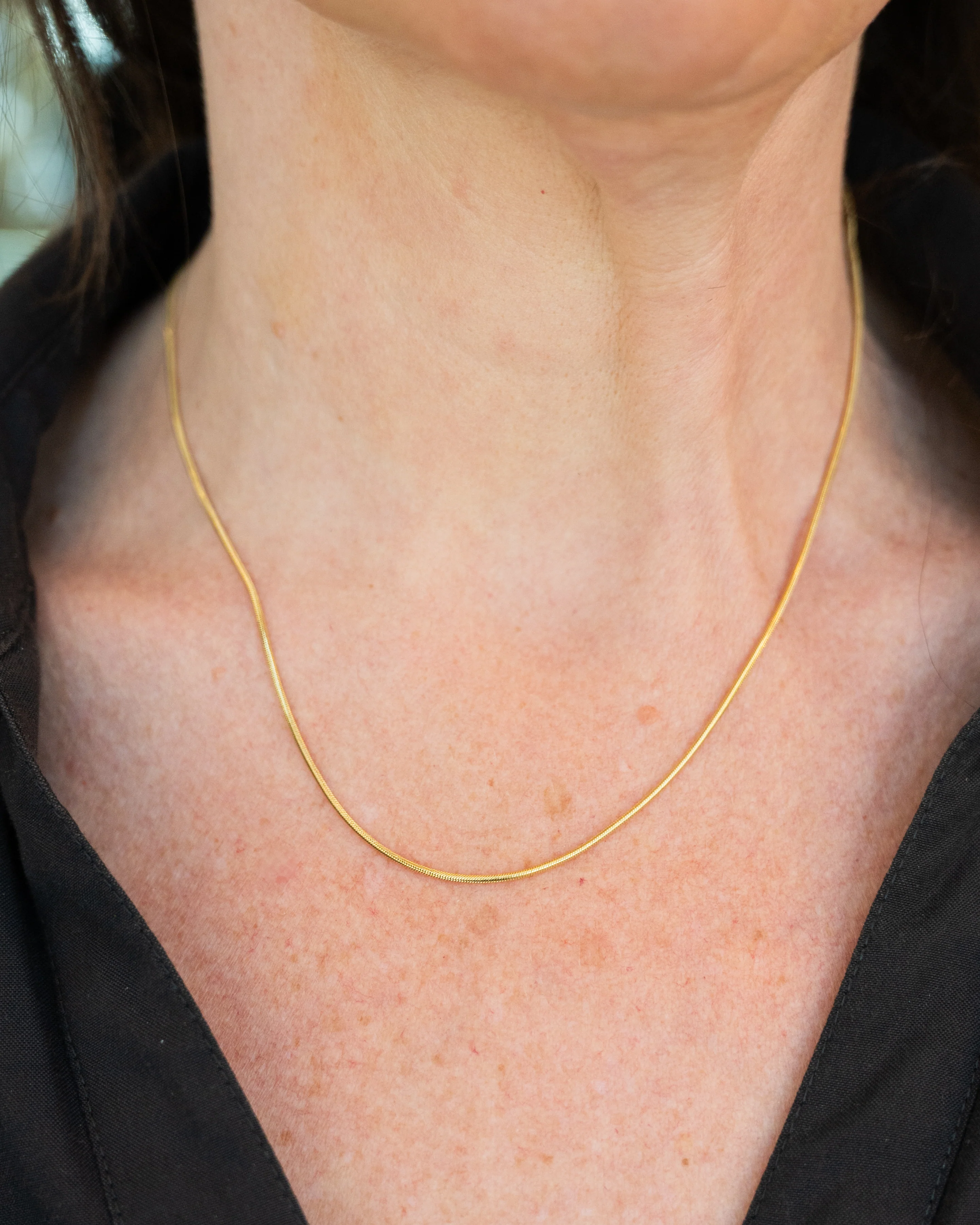 17 Inch Snake Chain Necklace in 14k Yellow Gold - Image 6