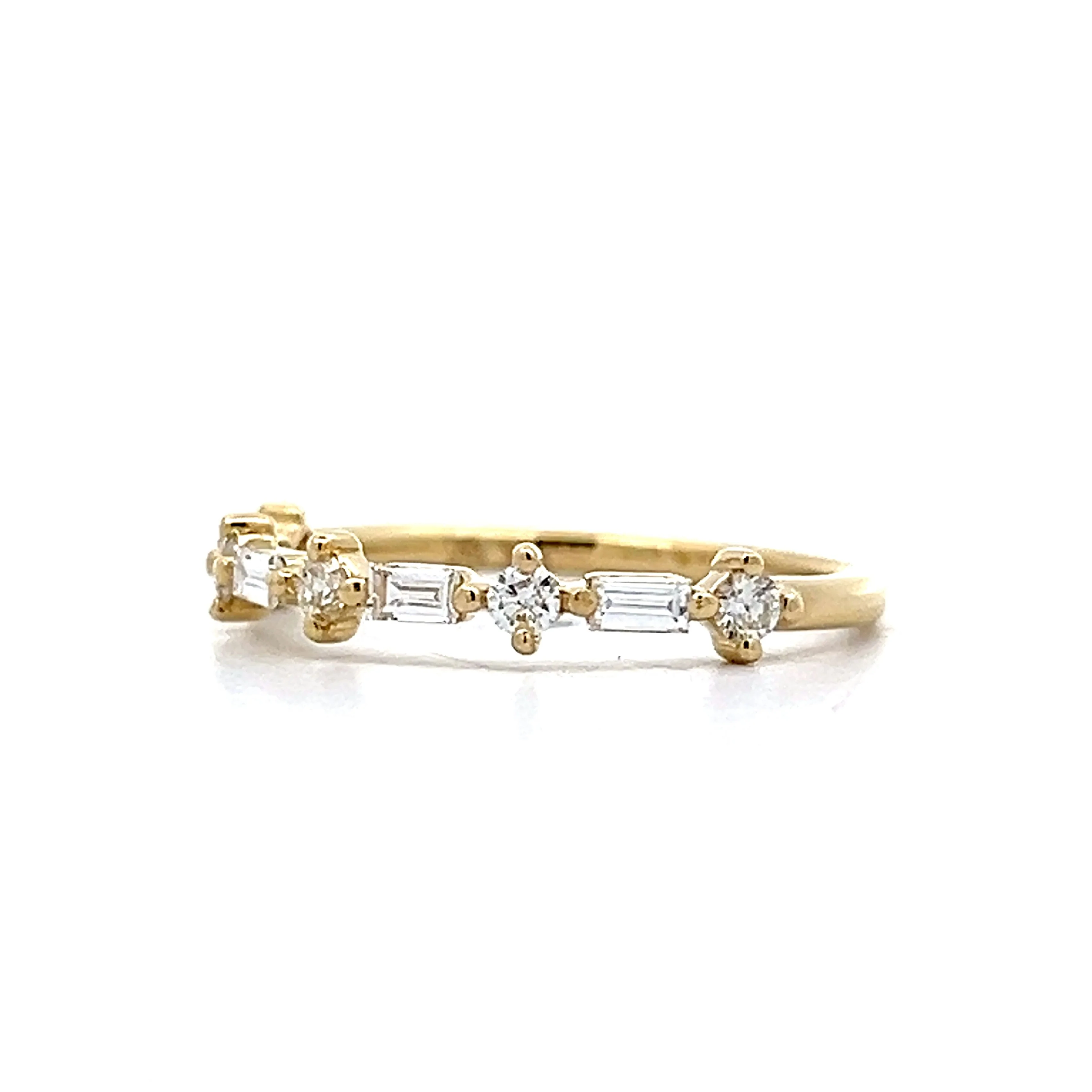 .17 Round Brilliant & Baguette Wedding Band in 14k - Image 2