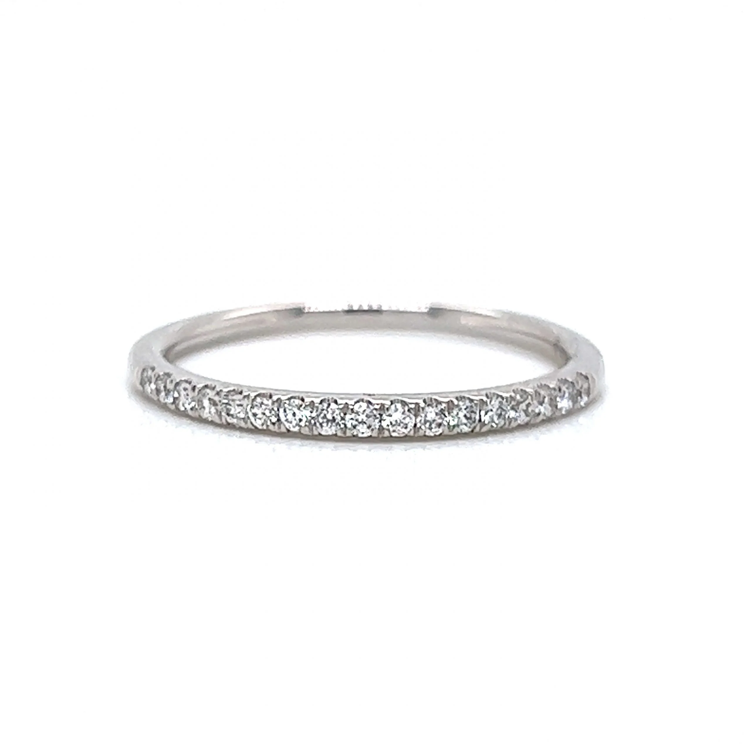.17 Round Brilliant Cut Diamond Wedding Band in 14k White Gold