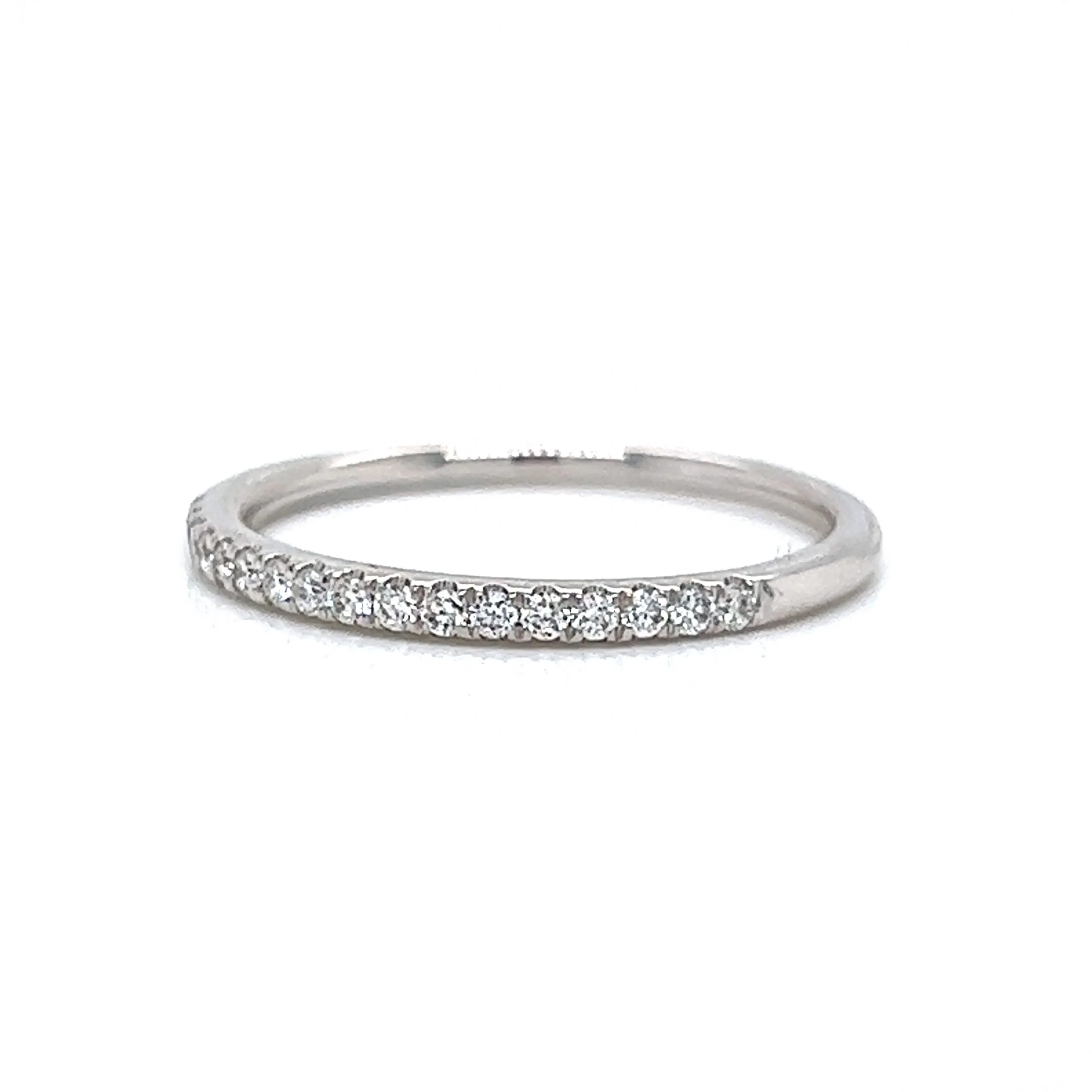.17 Round Brilliant Cut Diamond Wedding Band in 14k White Gold - Image 2