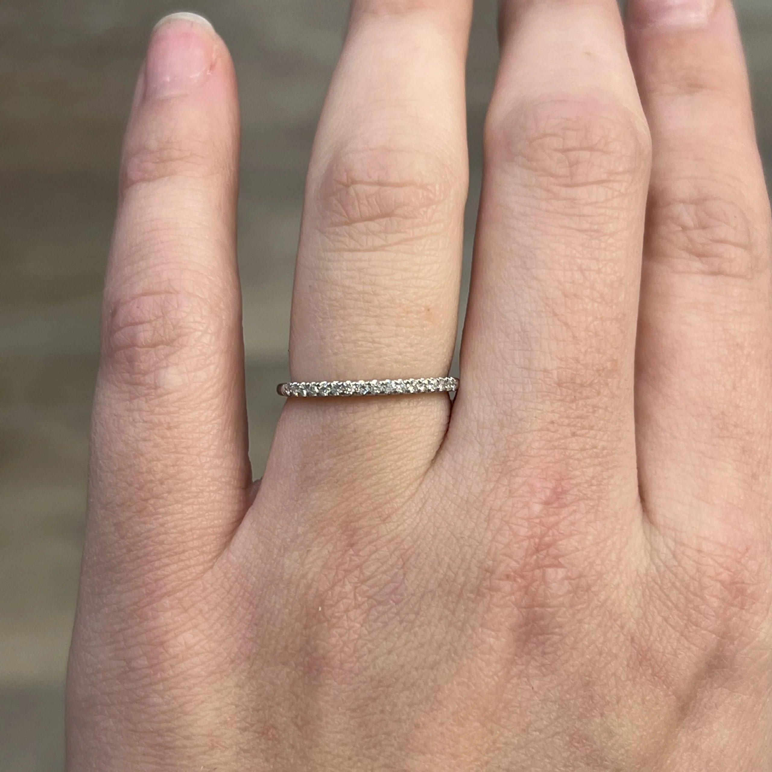 .17 Round Brilliant Cut Diamond Wedding Band in 14k White Gold - Image 6