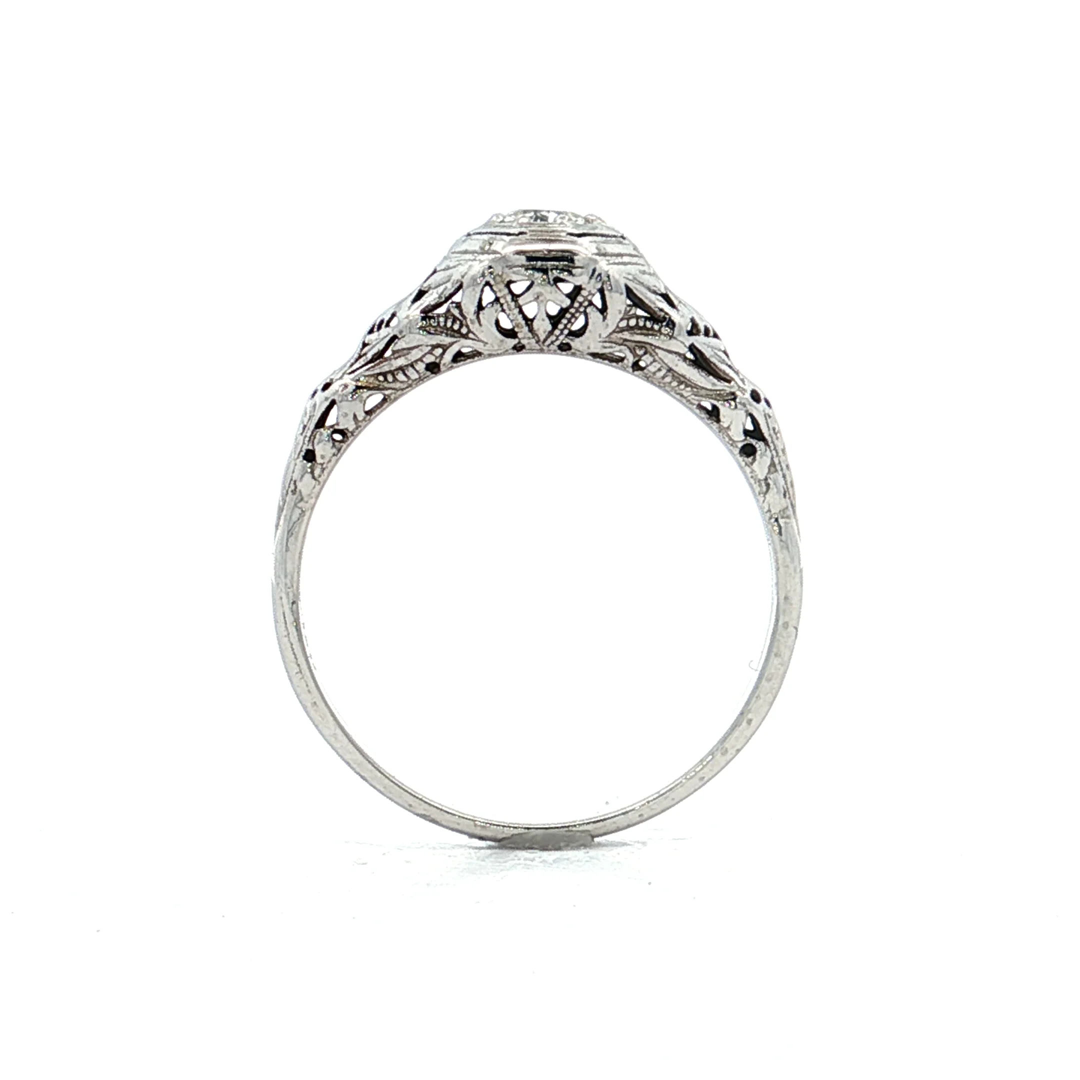 .17 Vintage European Diamond Engagement Ring 18k - Image 4