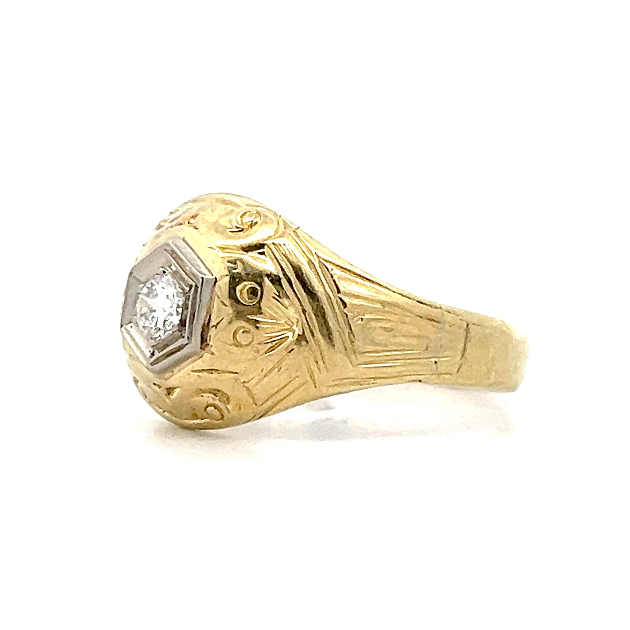 .17 Vintage Retro Solitaire Engagement Ring in 14k - Image 2