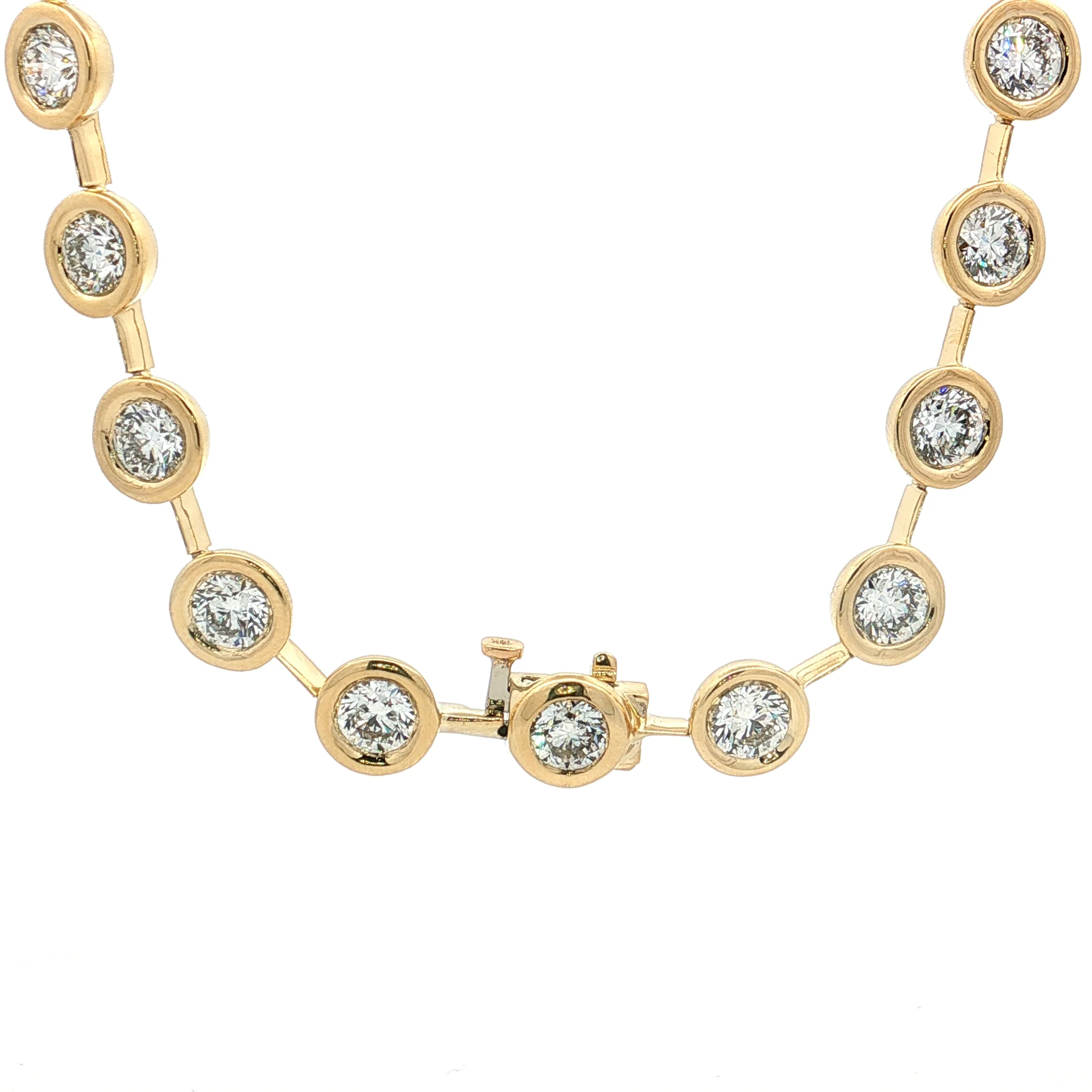 18.89 Round Brilliant Diamond Bezel Necklace 18k - Image 4