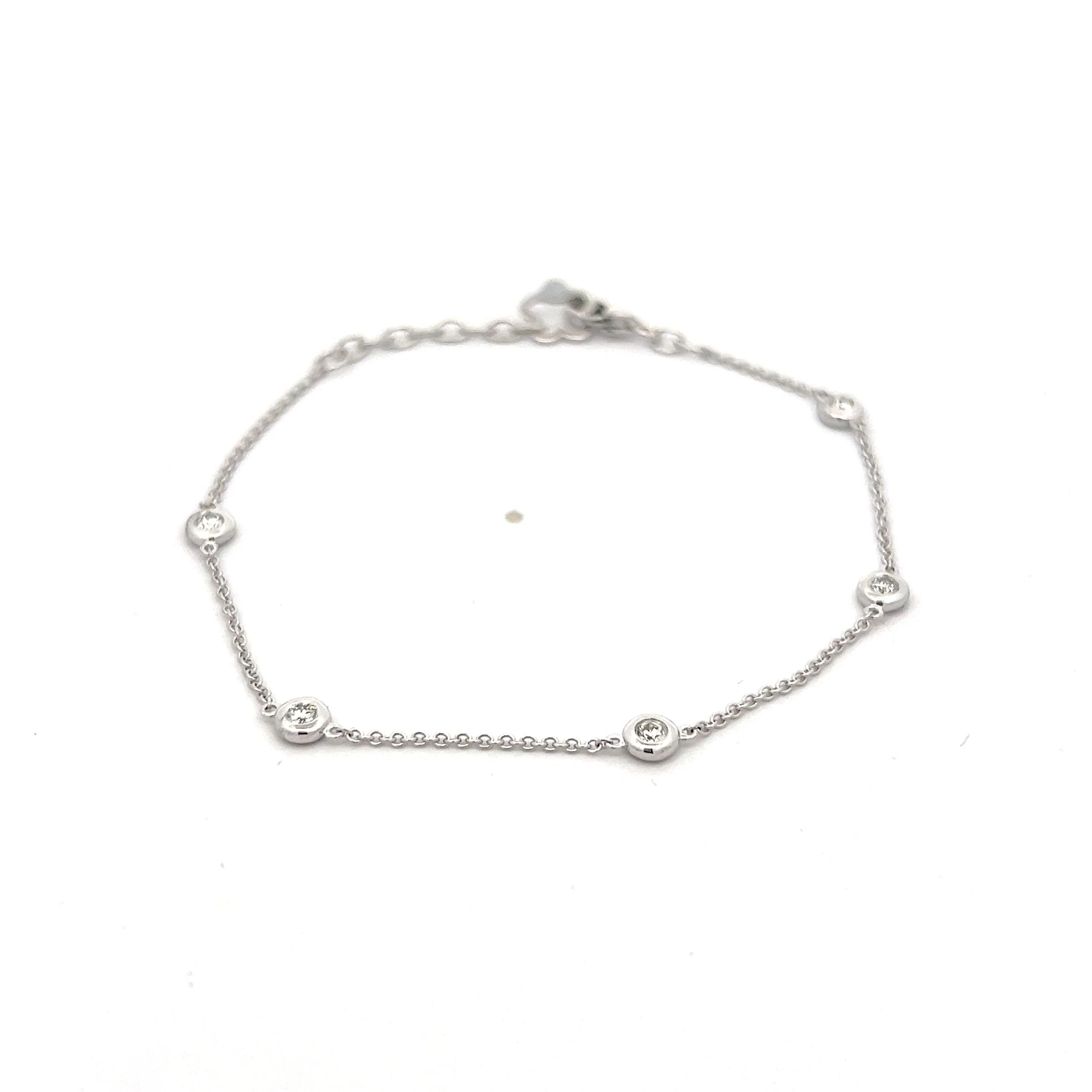 .18 Bezel Set Diamond Station Bracelet in 14k