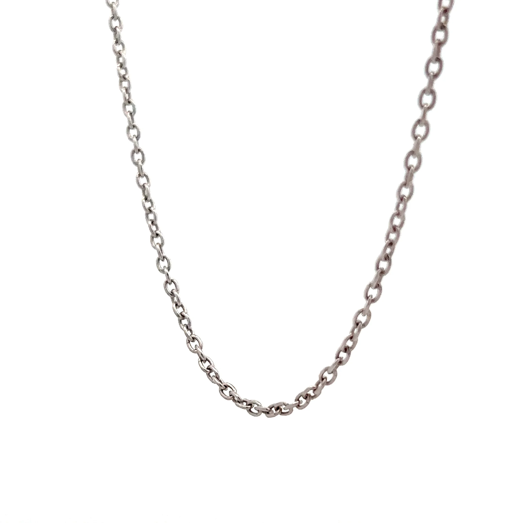 18" Cable Style Link Necklace in 14k White Gold - Image 2