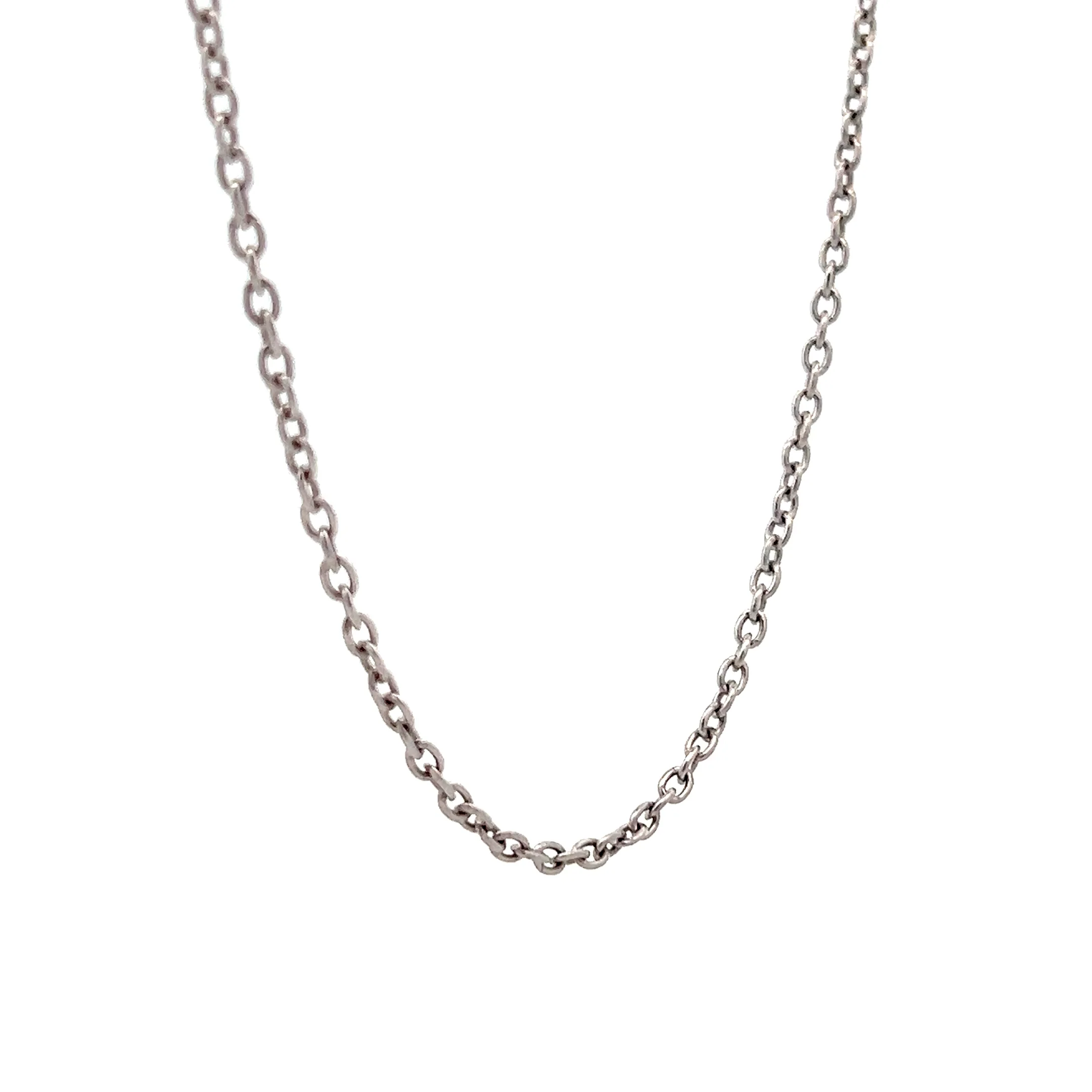 18" Cable Style Link Necklace in 14k White Gold - Image 3