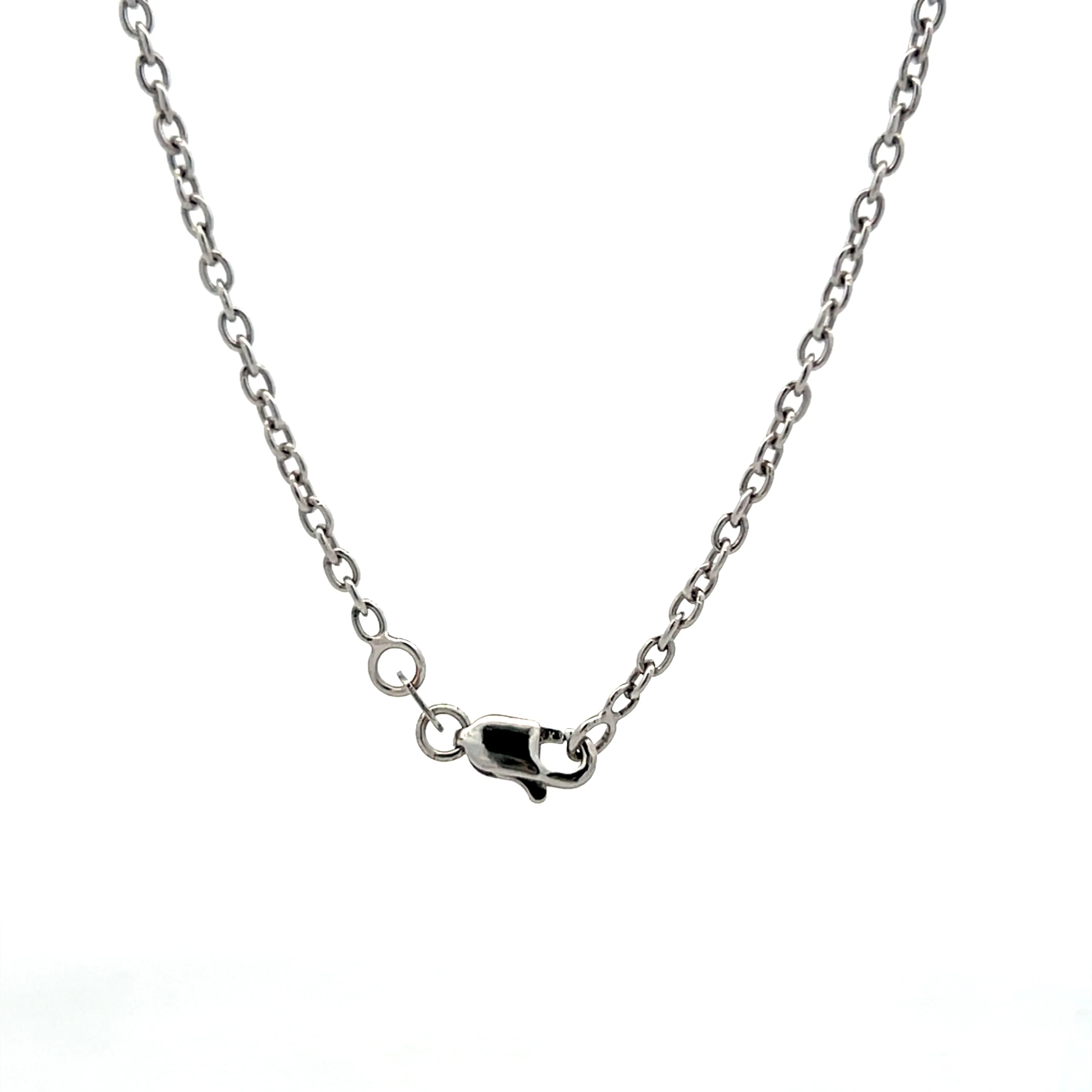 18" Cable Style Link Necklace in 14k White Gold - Image 4