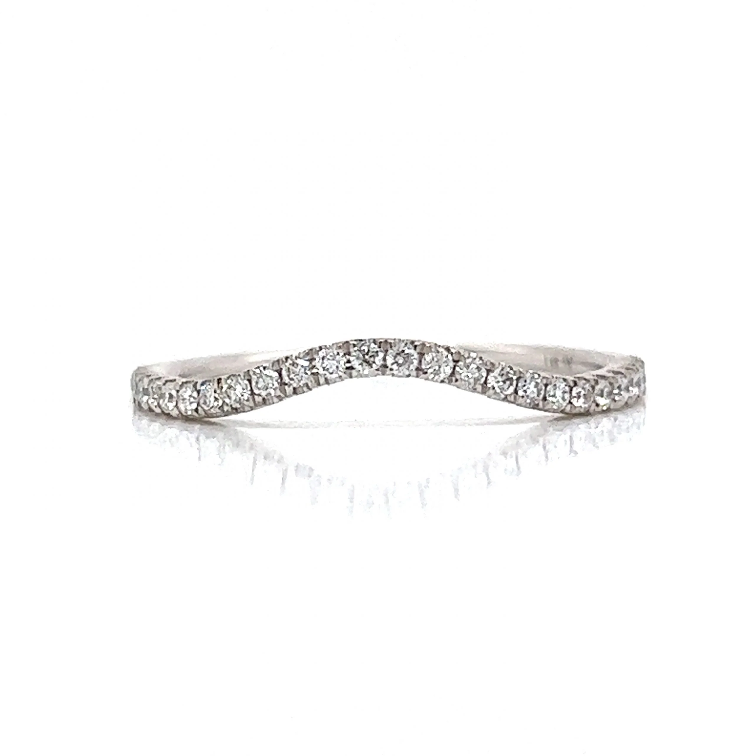 .18 Contoured Diamond Wedding Band in 14k White Gold