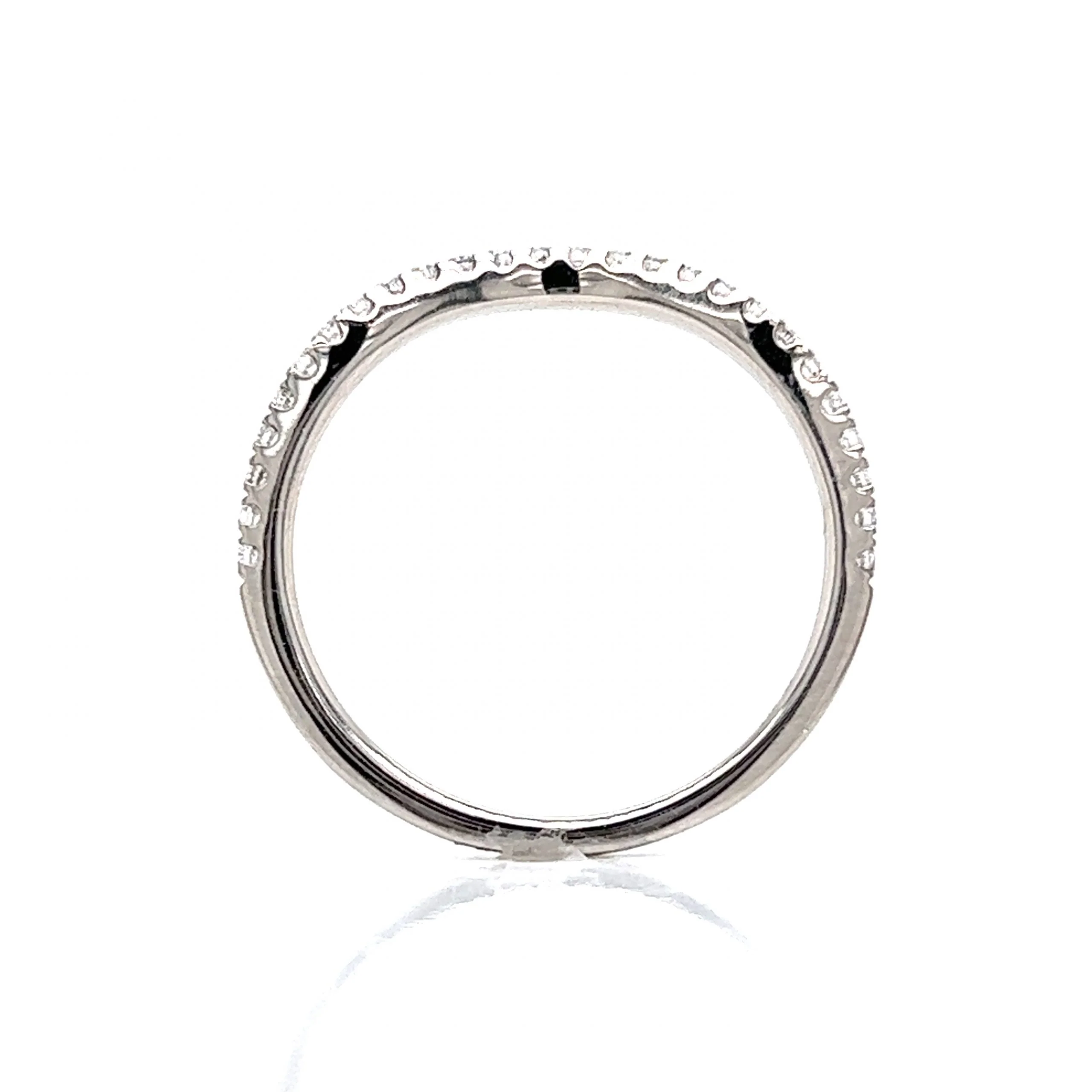 .18 Contoured Diamond Wedding Band in 14k White Gold - Image 4