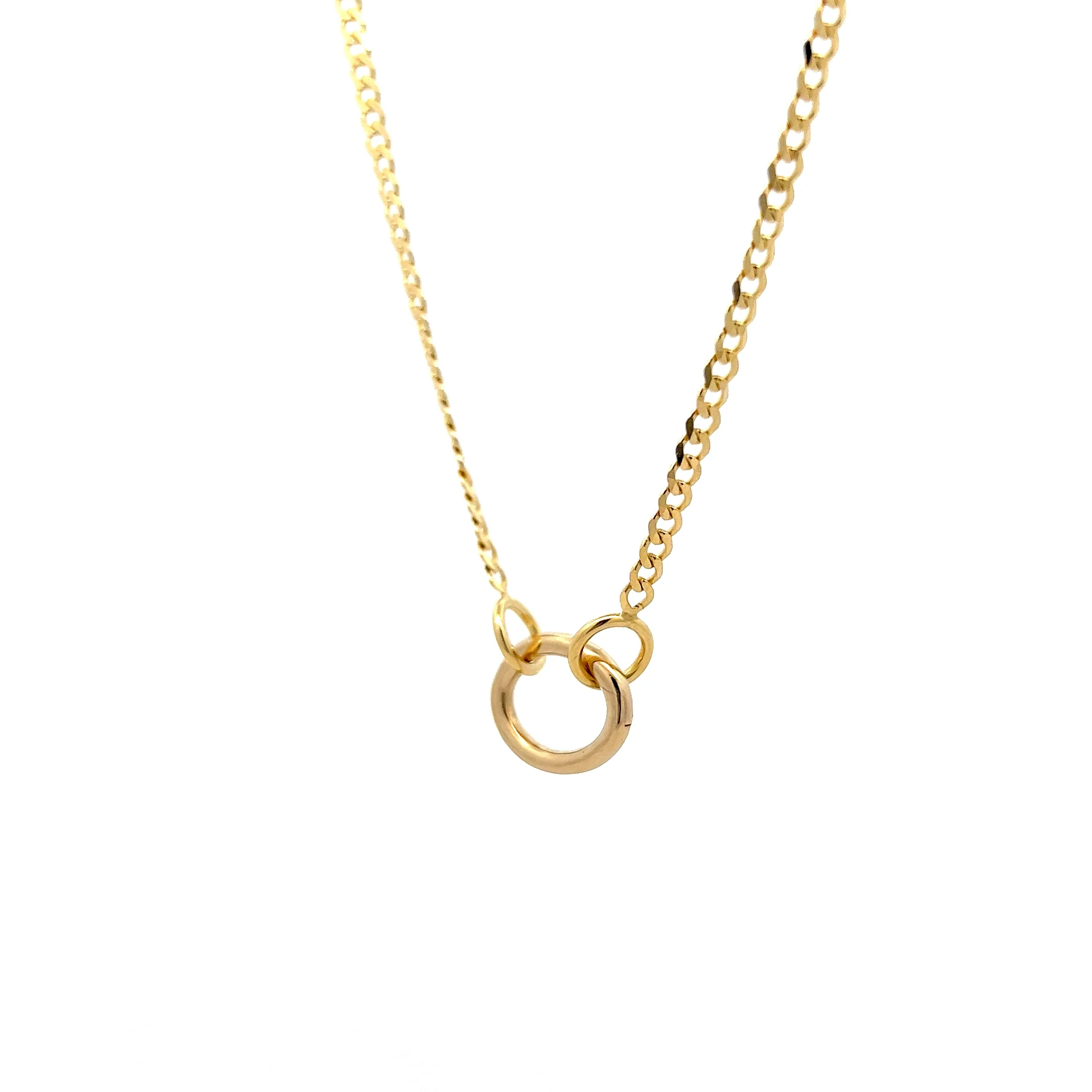 18" Flat Curb Link Pendant Necklace in 14k Yellow Gold - Image 2