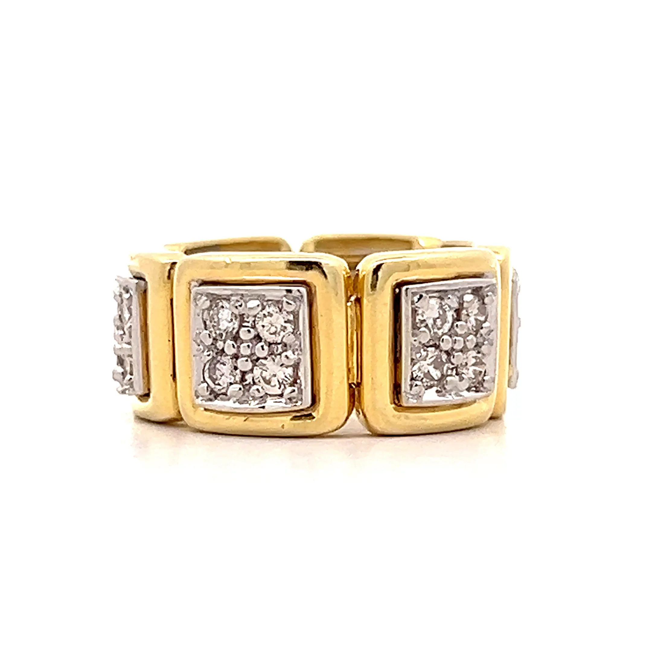 .18 Flexible Diamond Ring in 18k Yellow & White Gold