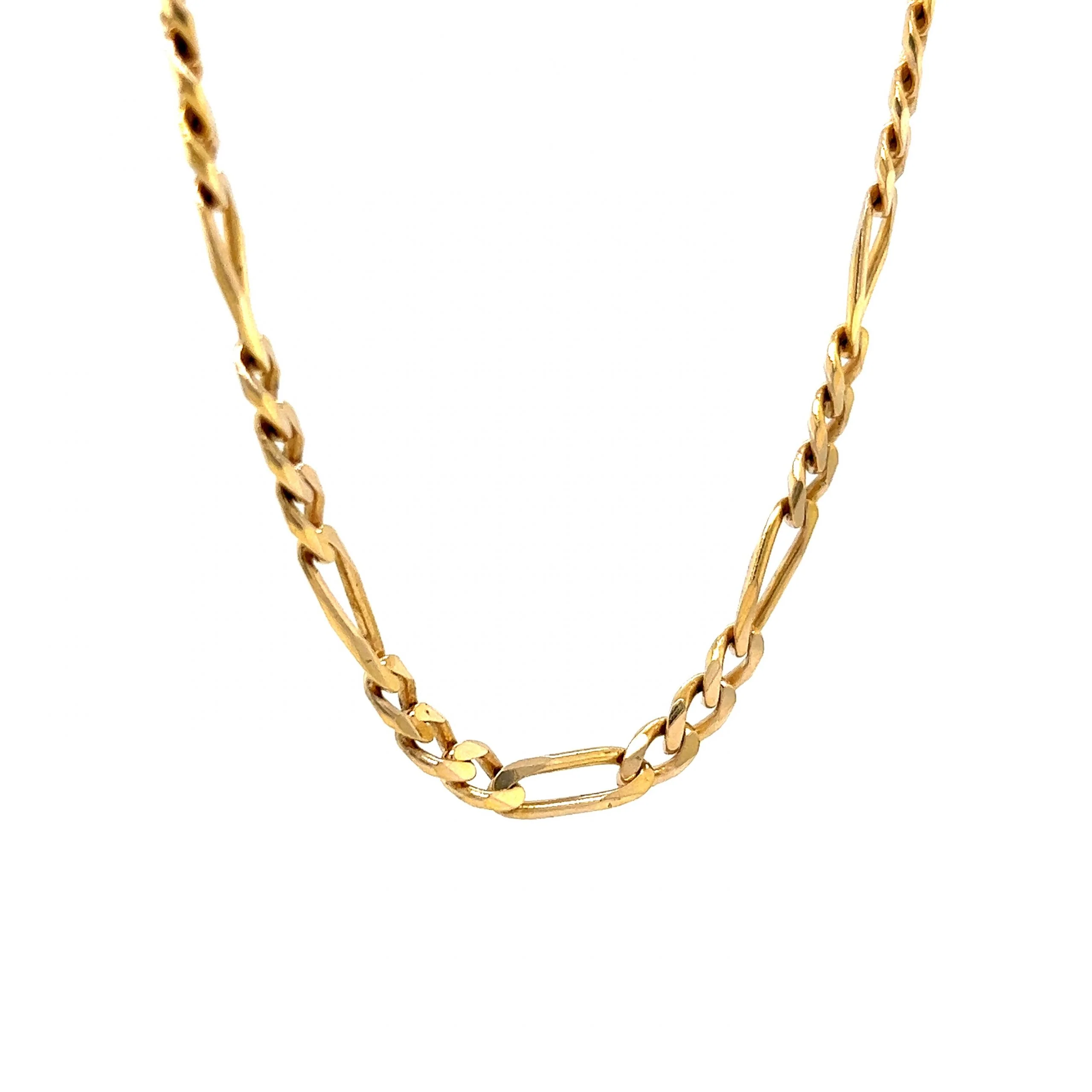 18 Inch Classic Figaro Chain Necklace in 14k Yellow Gold - Image 3