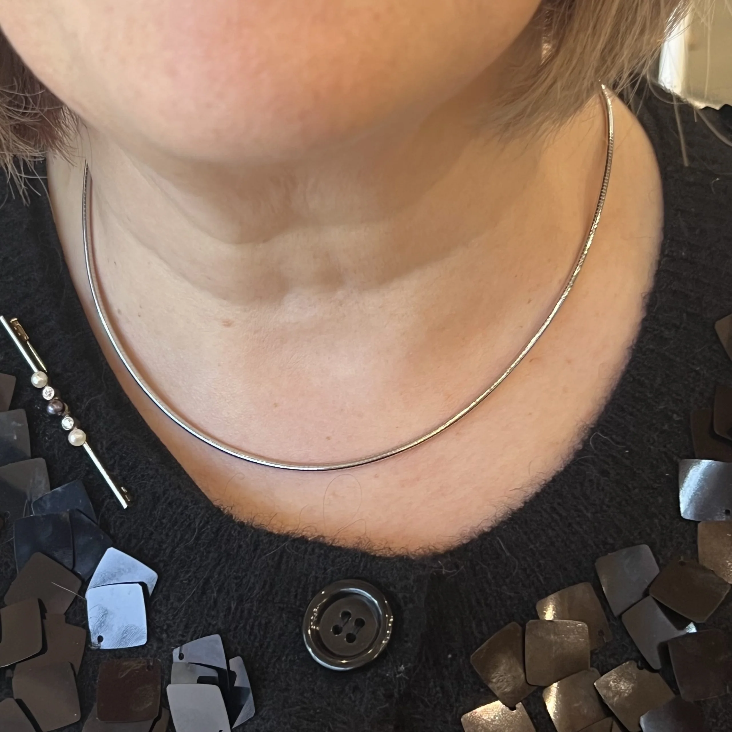 18 Inch Omega Necklace in 14k White Gold - Image 4