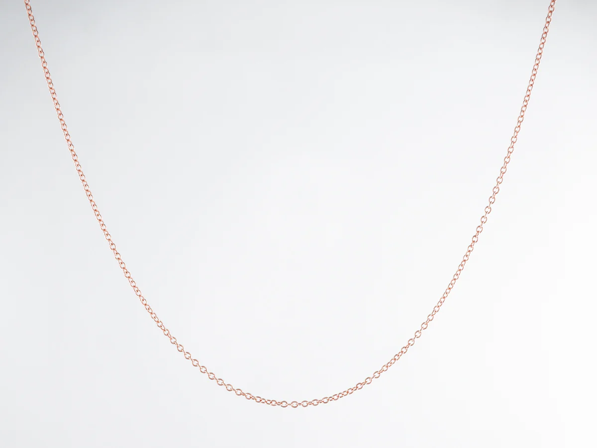 18 inch Simple Chain Necklace in 14k Rose Gold - Image 2