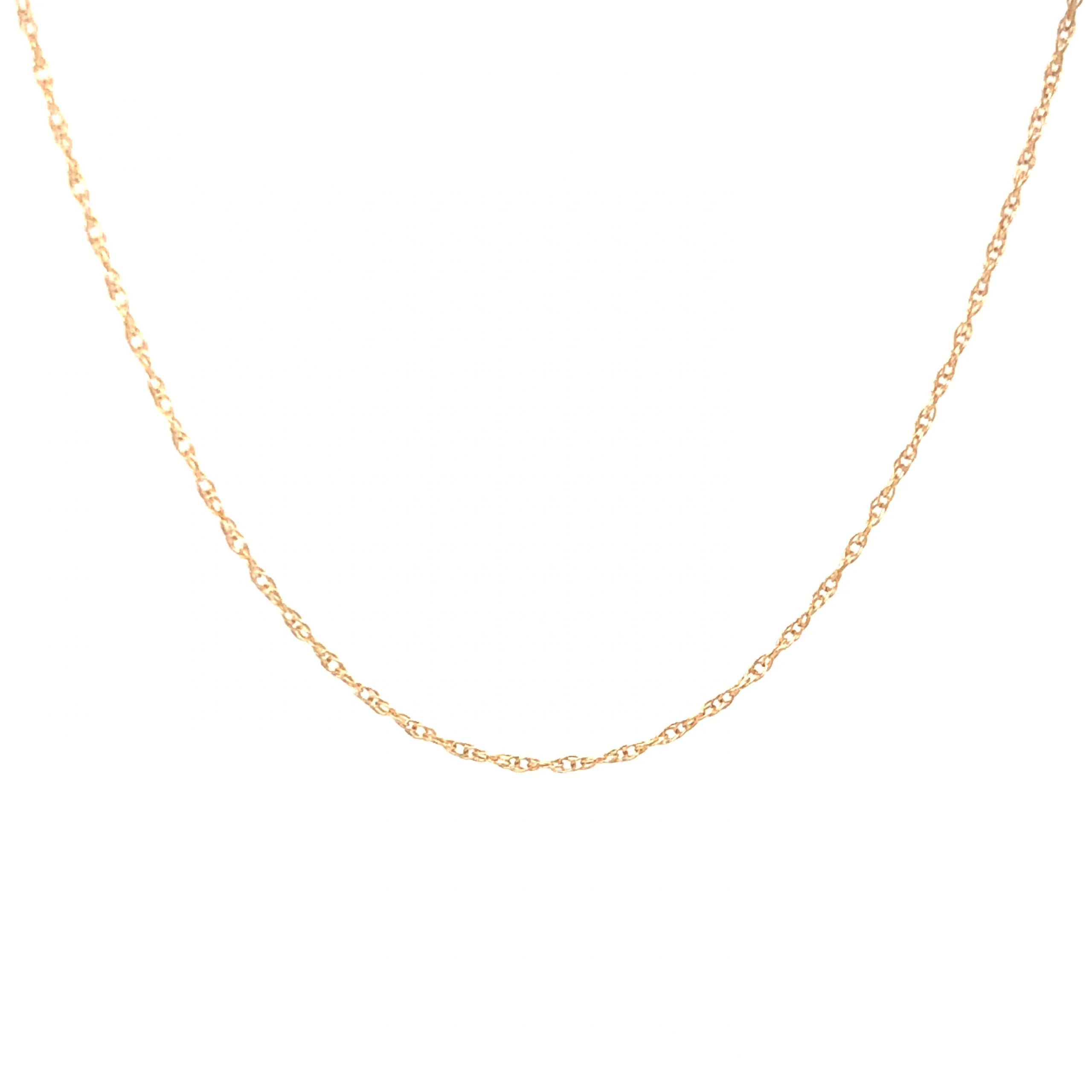 18 Inch Thin Necklace Chain in 14k Yellow Gold