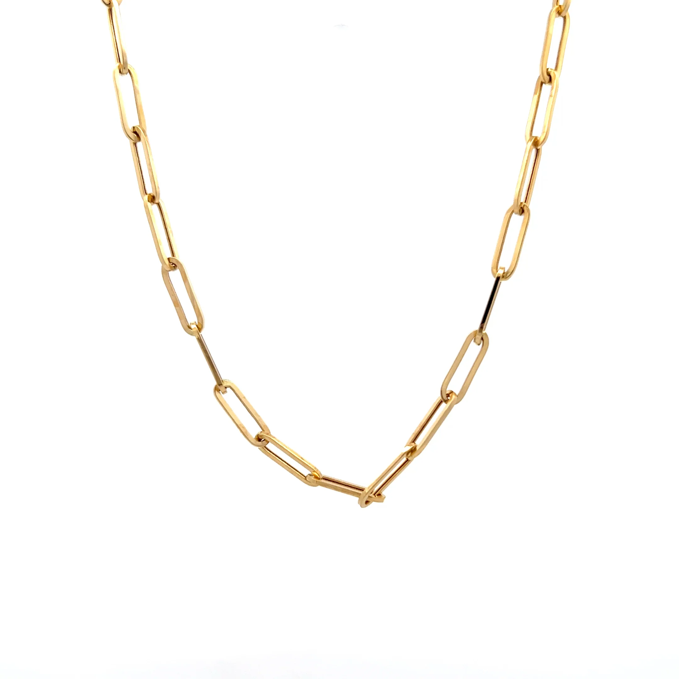 18" Paperclip Chain Necklace in 18k Yellow Gold