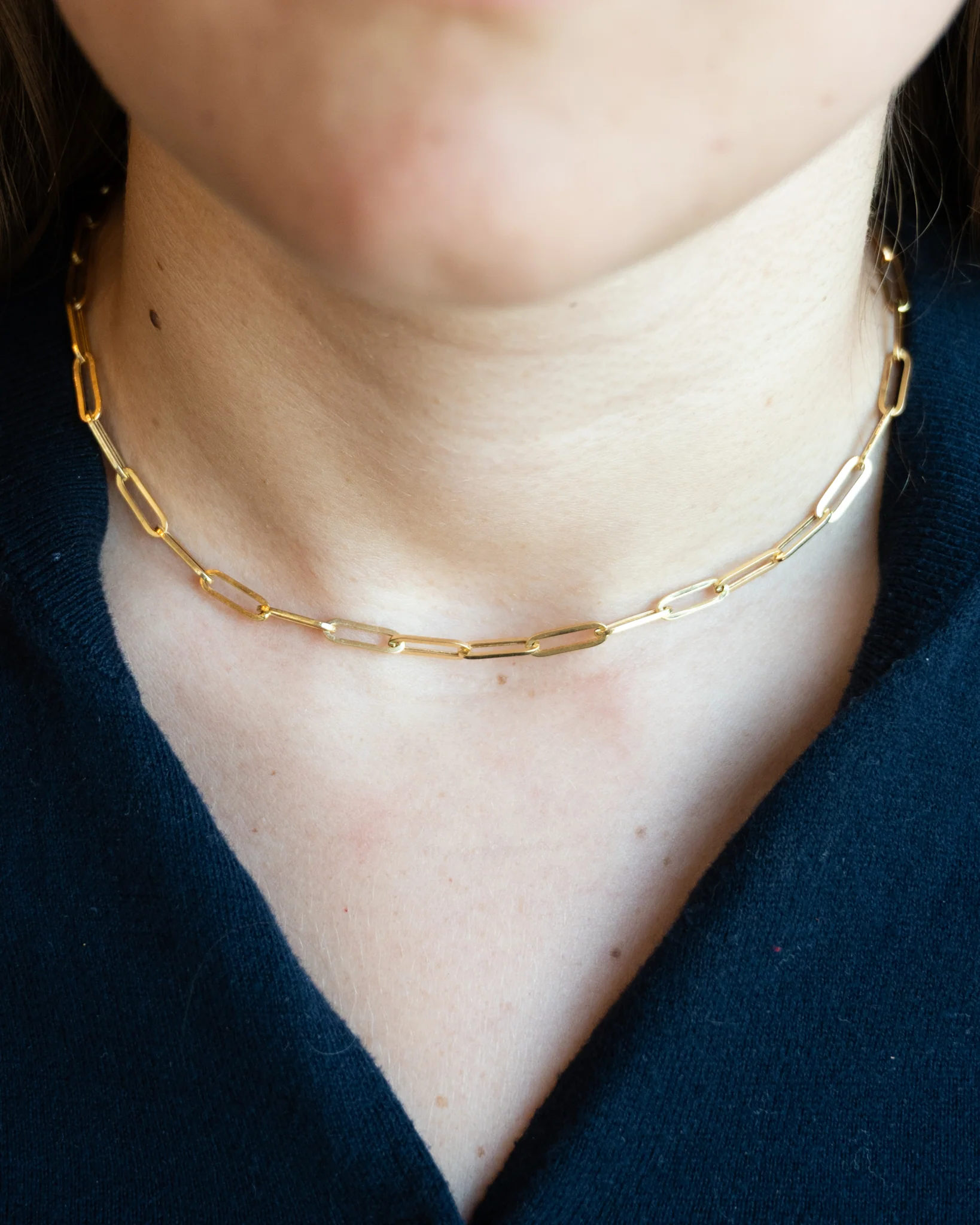 18" Paperclip Chain Necklace in 18k Yellow Gold - Image 5