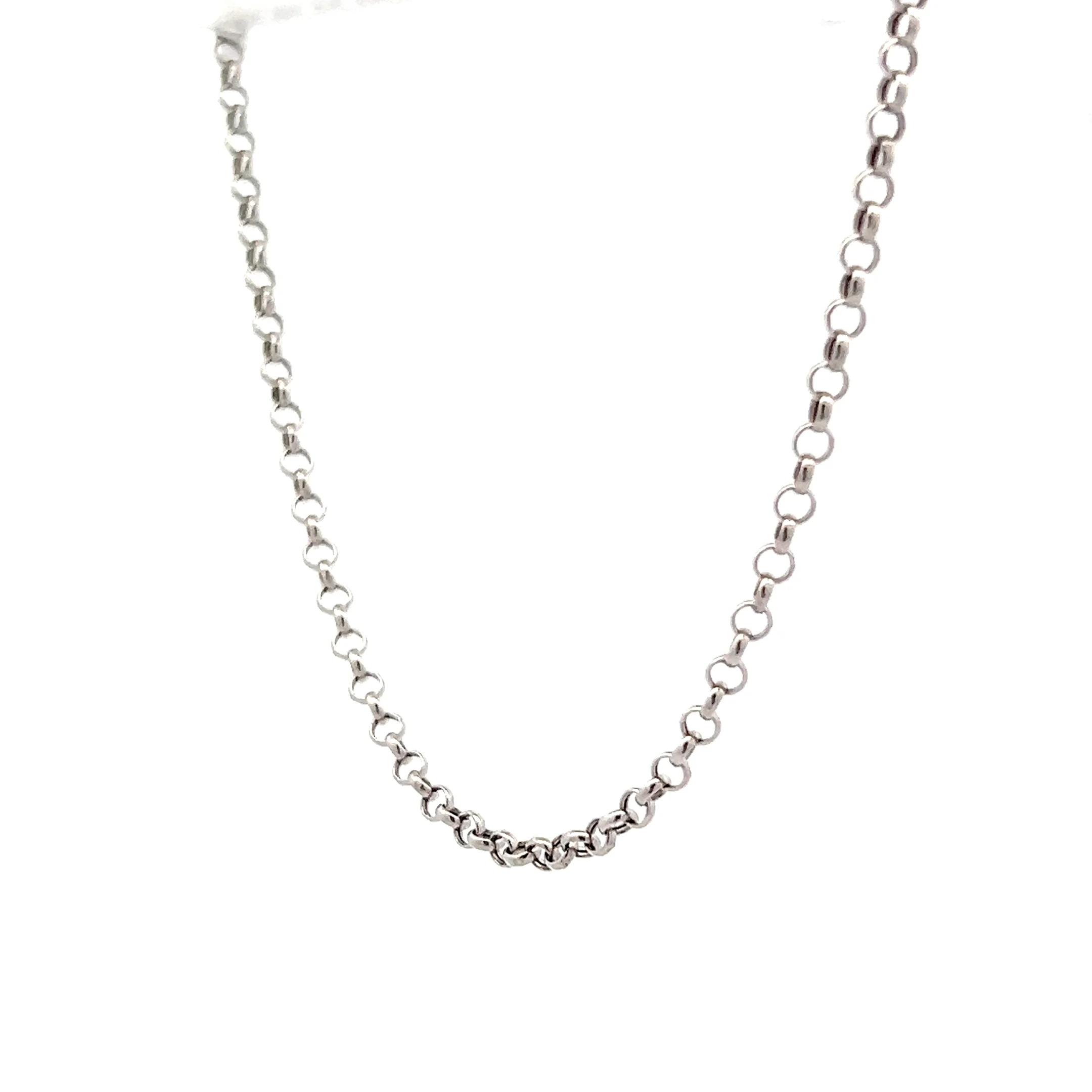 18" Rolo Pattern Chain Necklace 18k White Gold - Image 2