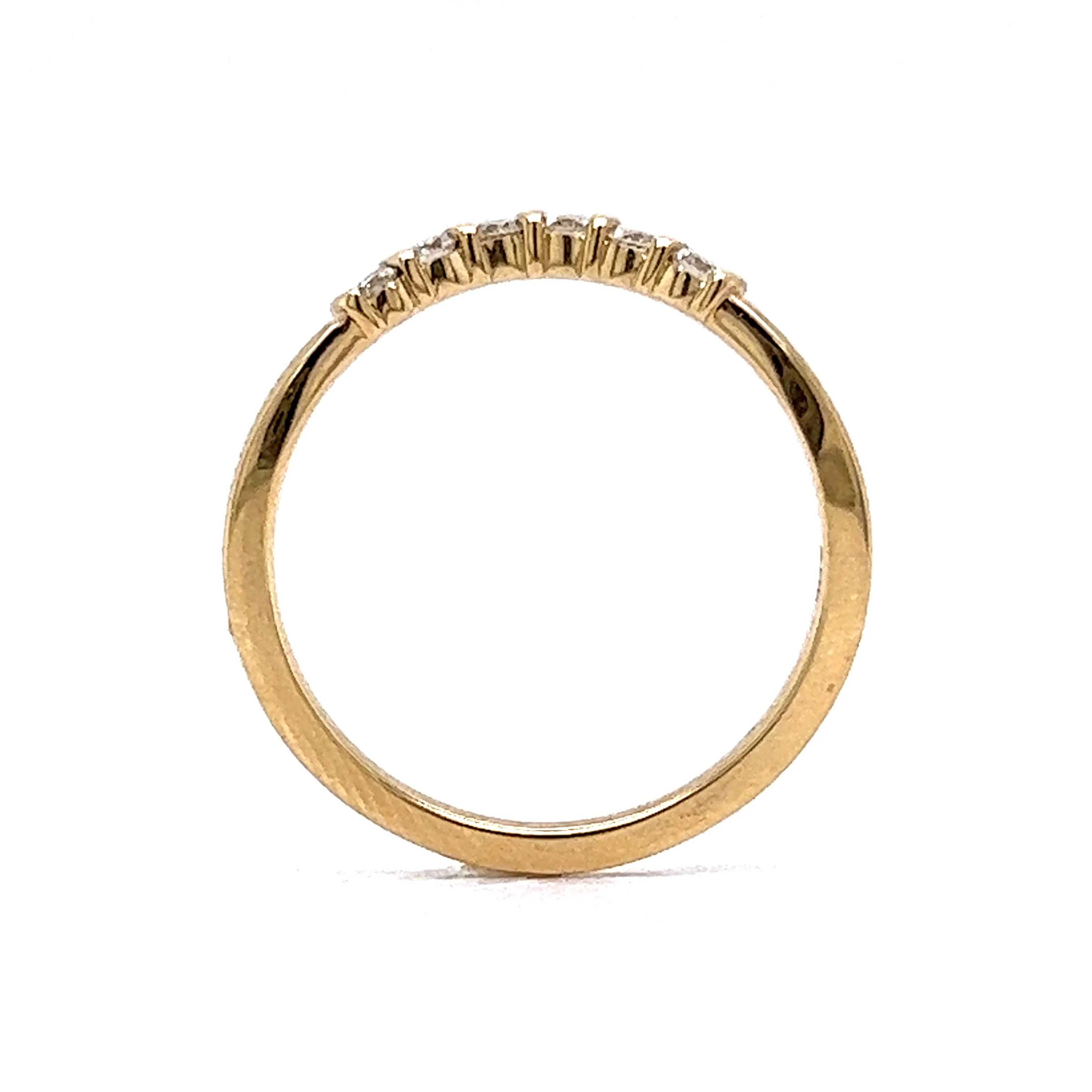 .18 Round Diamond Contoured Wedding Band in Yellow Gold - Image 4