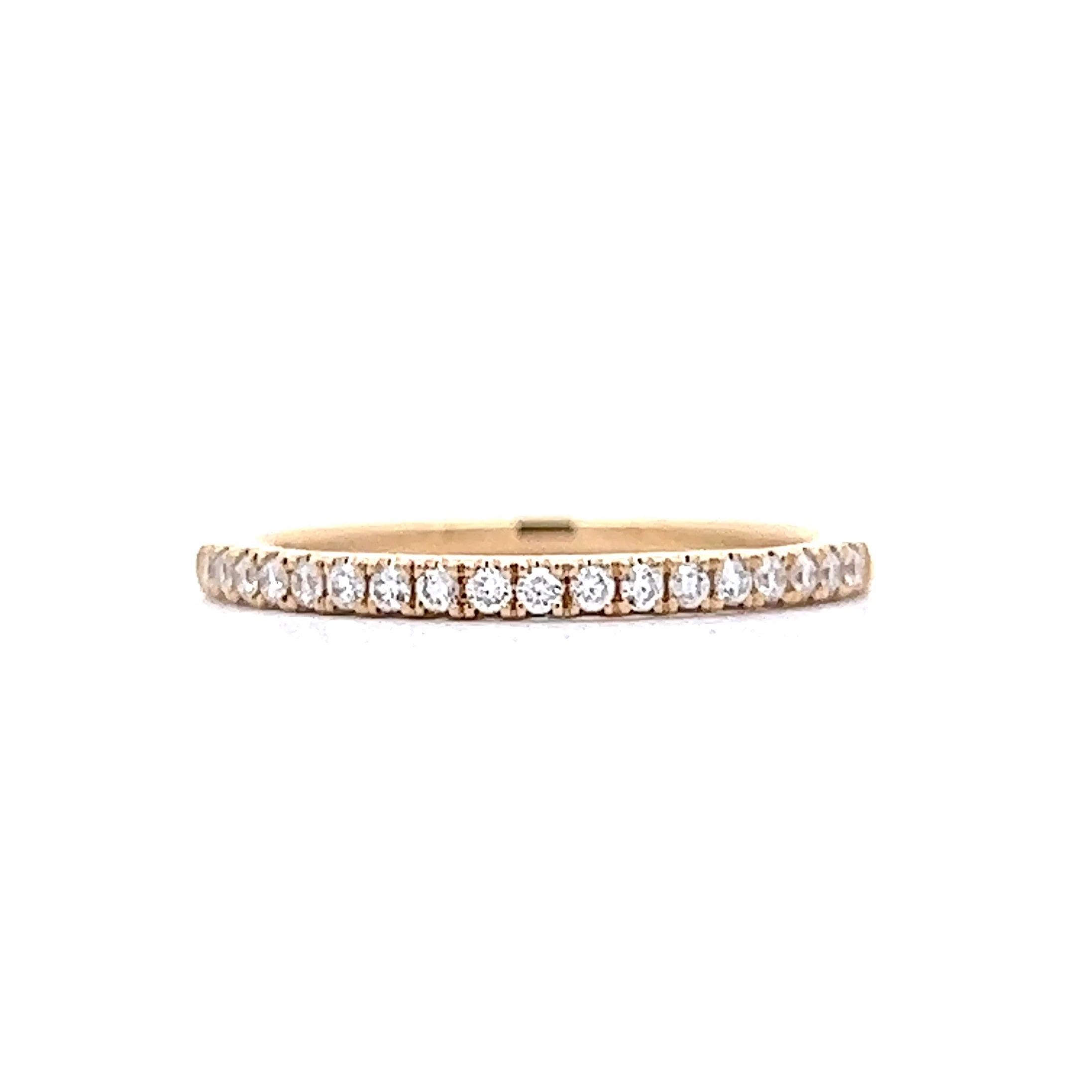 .18 Round Diamond Pave Wedding Band in Yellow Gold