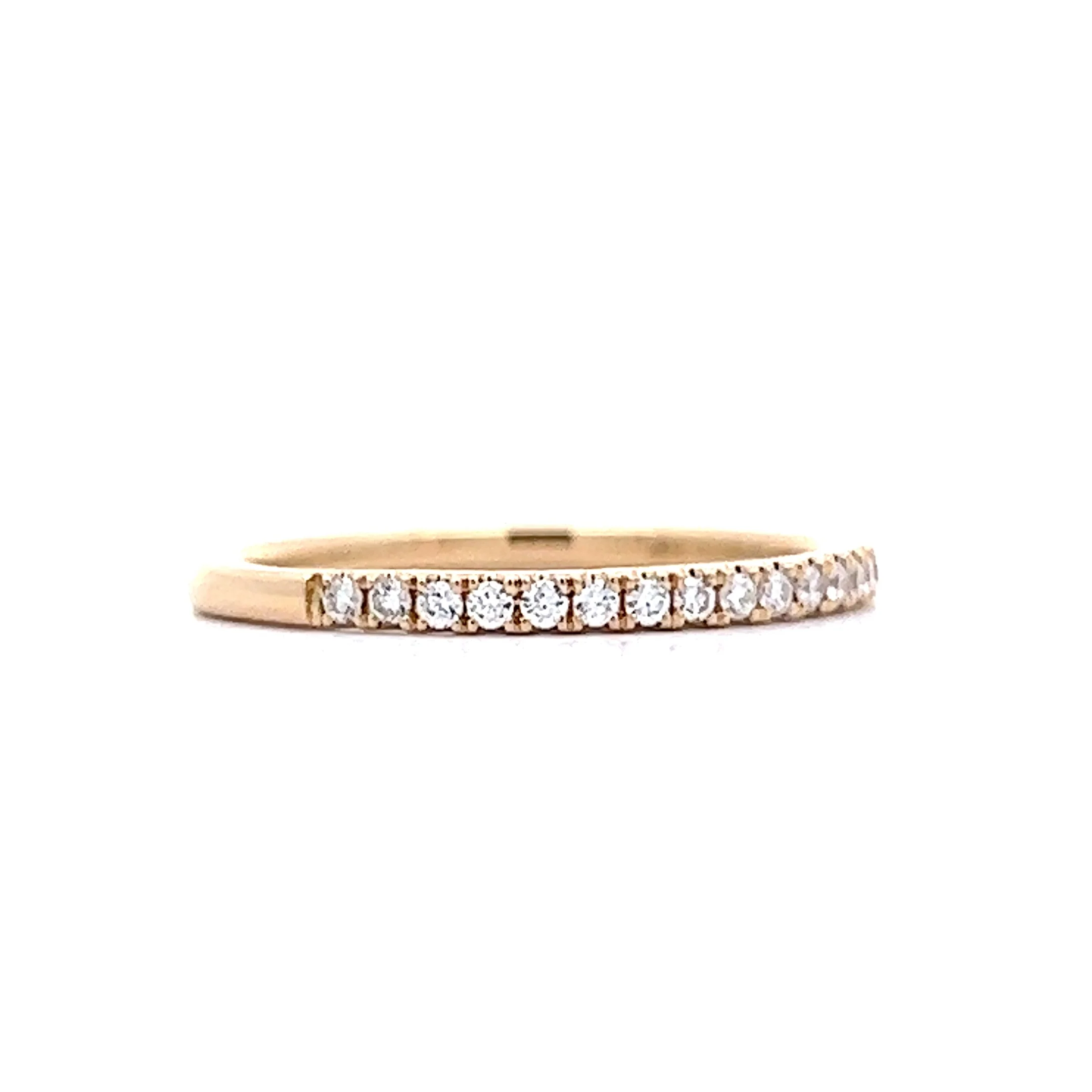 .18 Round Diamond Pave Wedding Band in Yellow Gold - Image 3