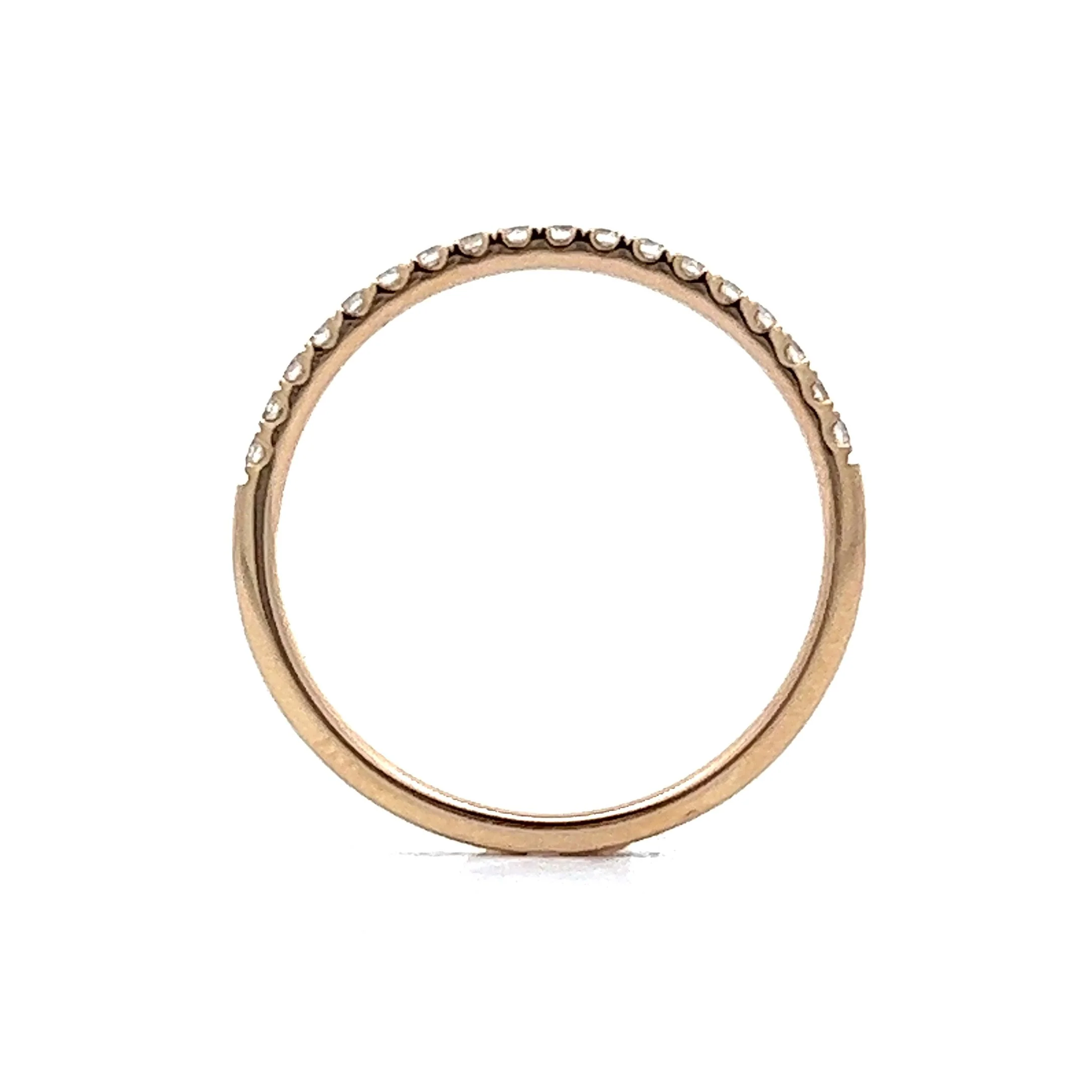 .18 Round Diamond Pave Wedding Band in Yellow Gold - Image 4