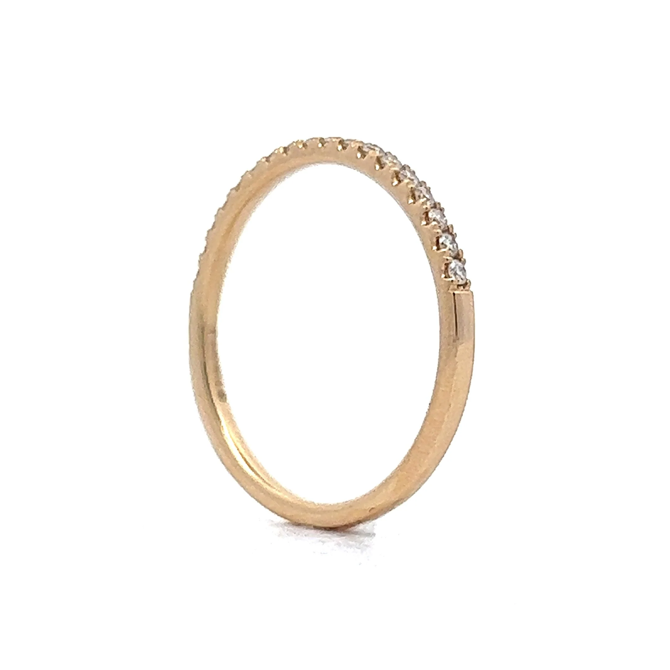 .18 Round Diamond Pave Wedding Band in Yellow Gold - Image 5