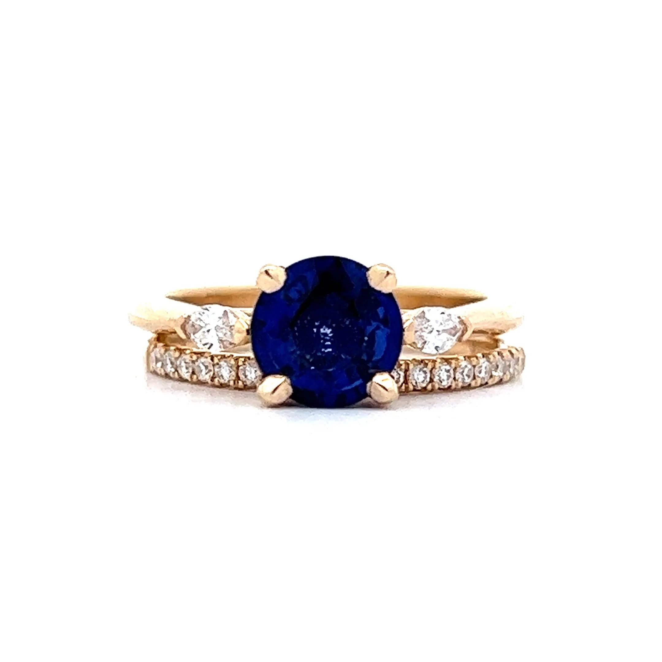 .18 Round Diamond Pave Wedding Band in Yellow Gold - Image 6