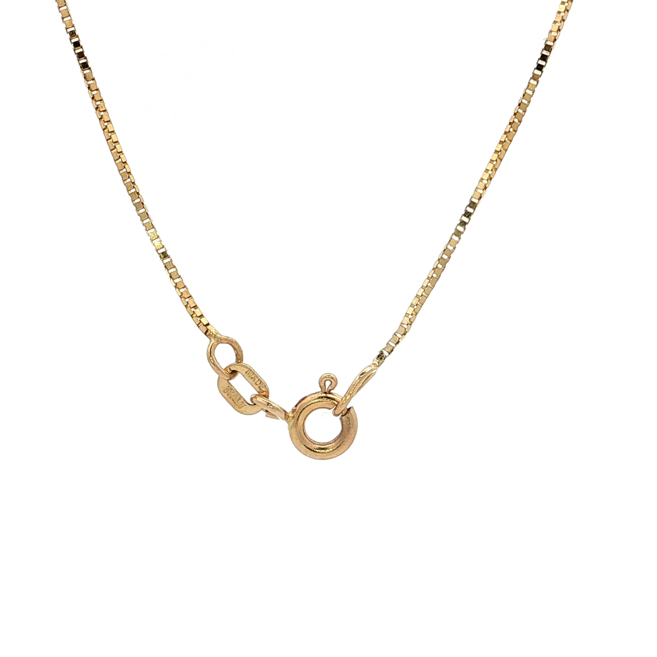 18" Thin Box Chain Necklace 14k Yellow Gold - Image 4