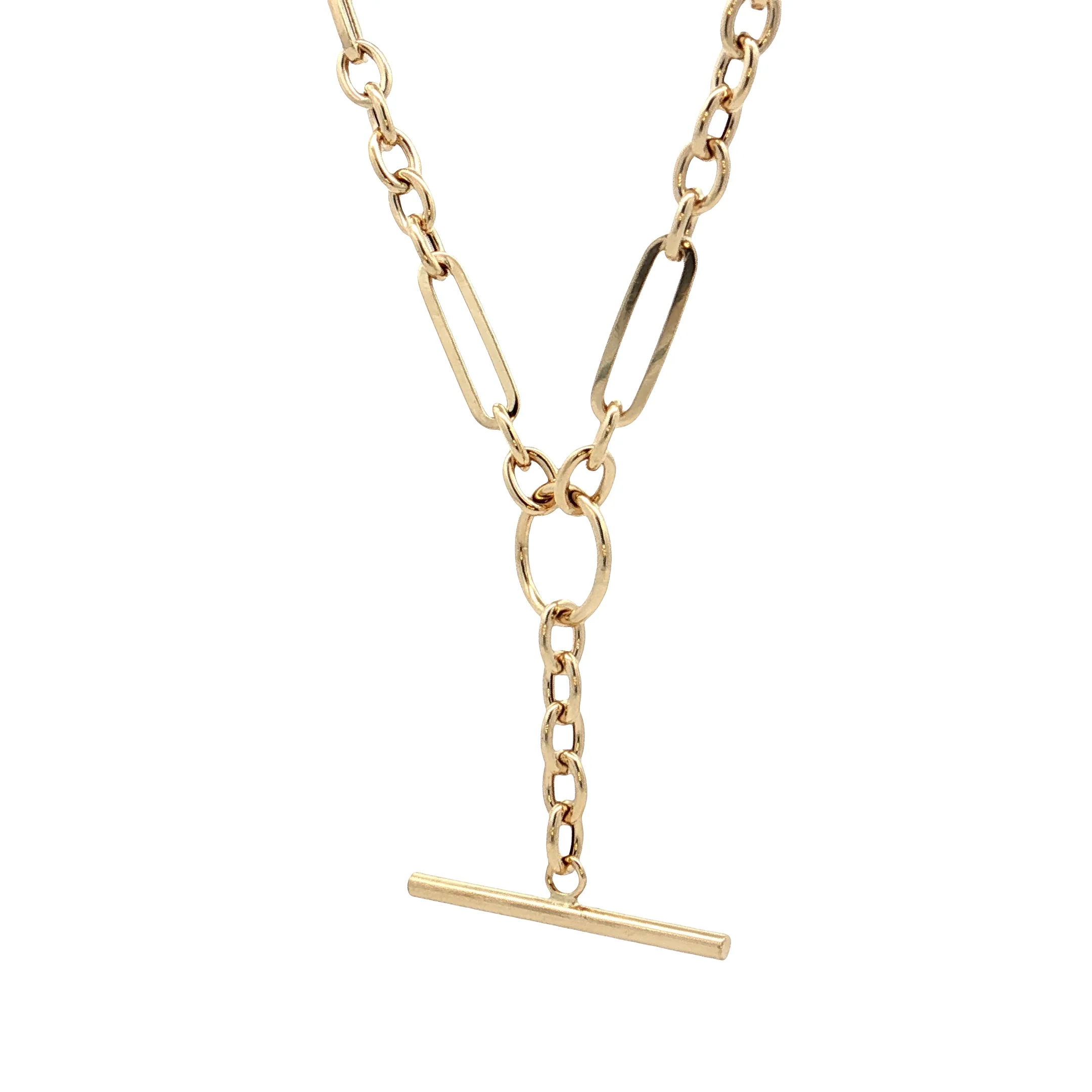18" Toggle Chain Necklace in 14k Yellow Gold - Image 2