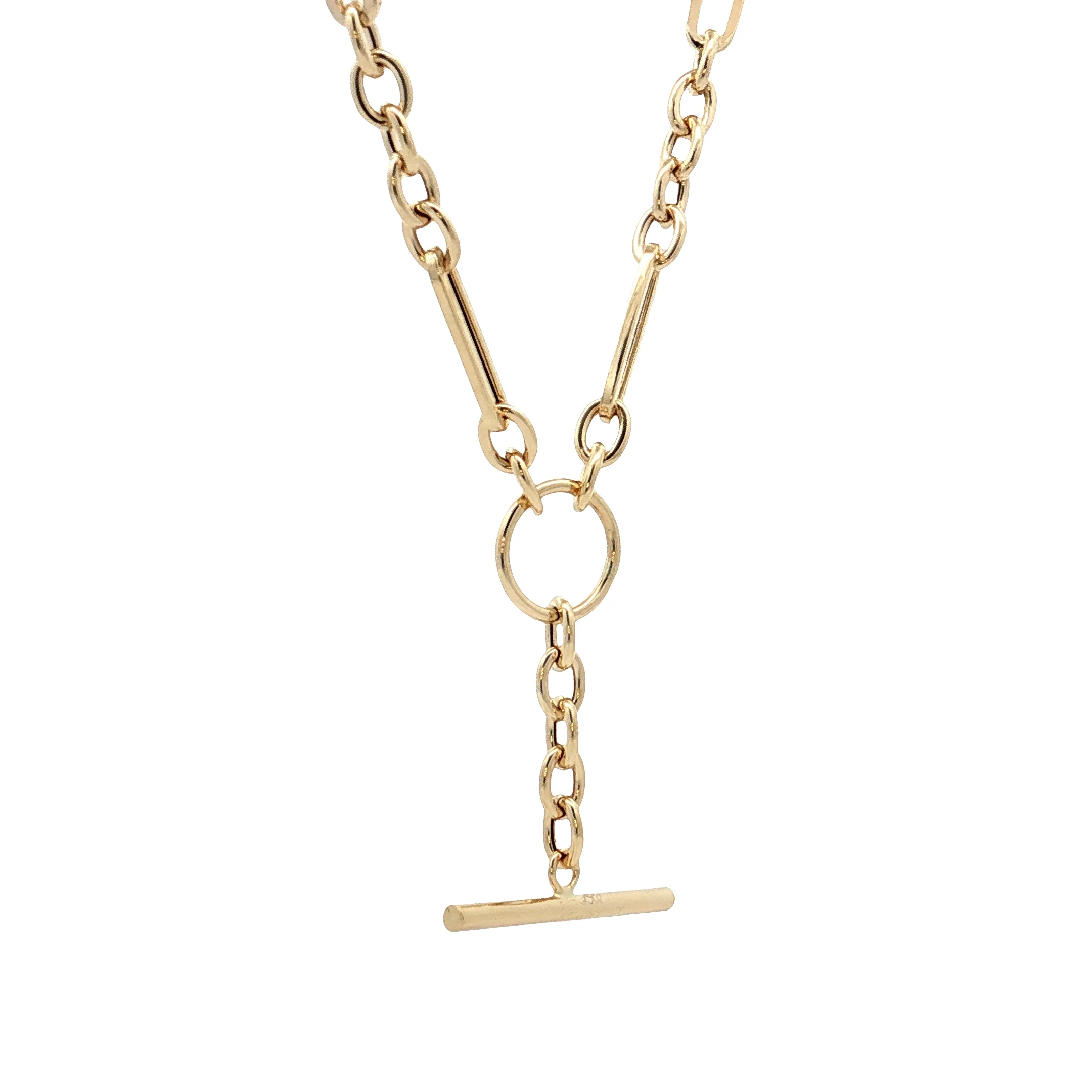 18" Toggle Chain Necklace in 14k Yellow Gold - Image 3